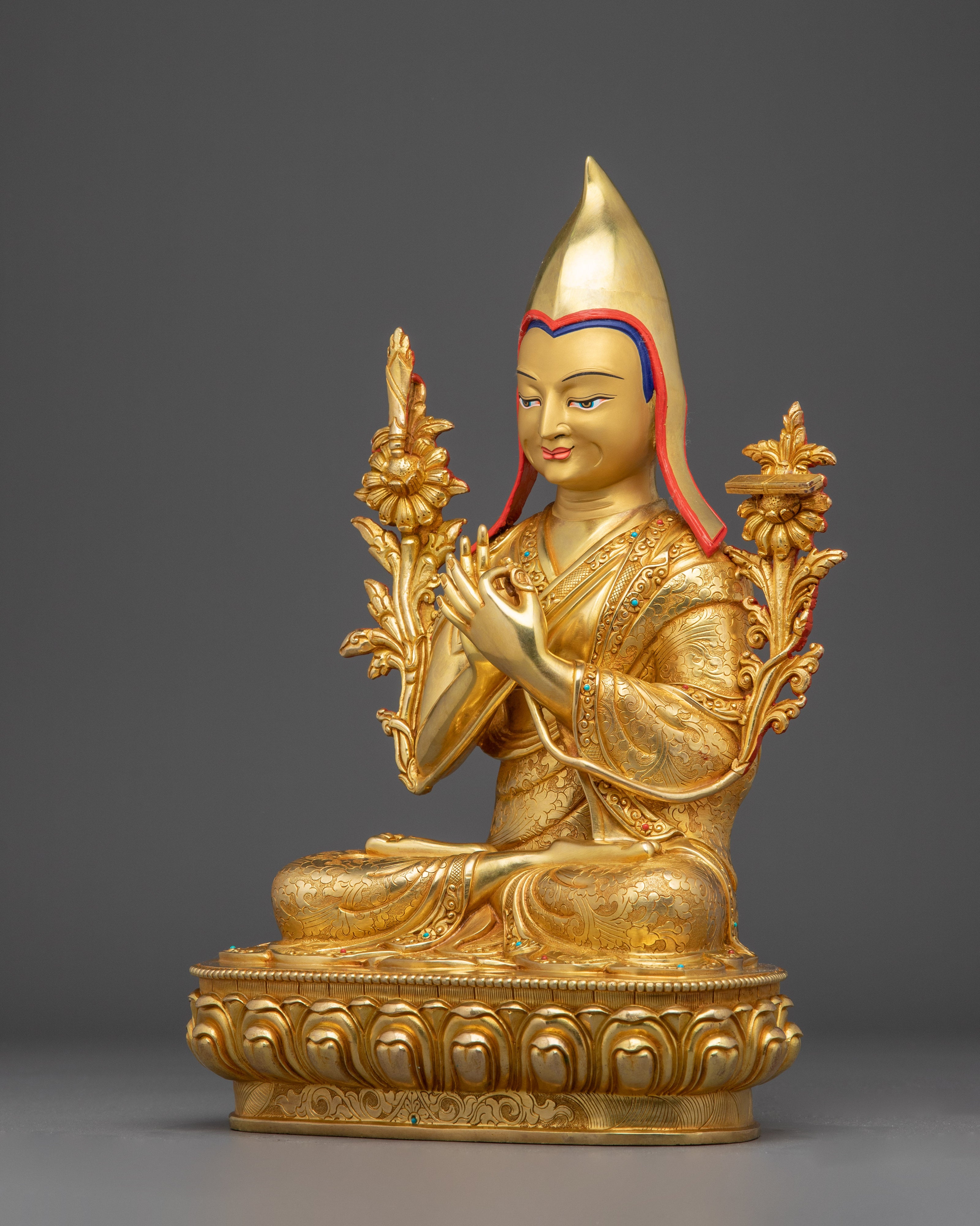 Golden Tsongkhapa Set | Himalayan Handcrafted Icon