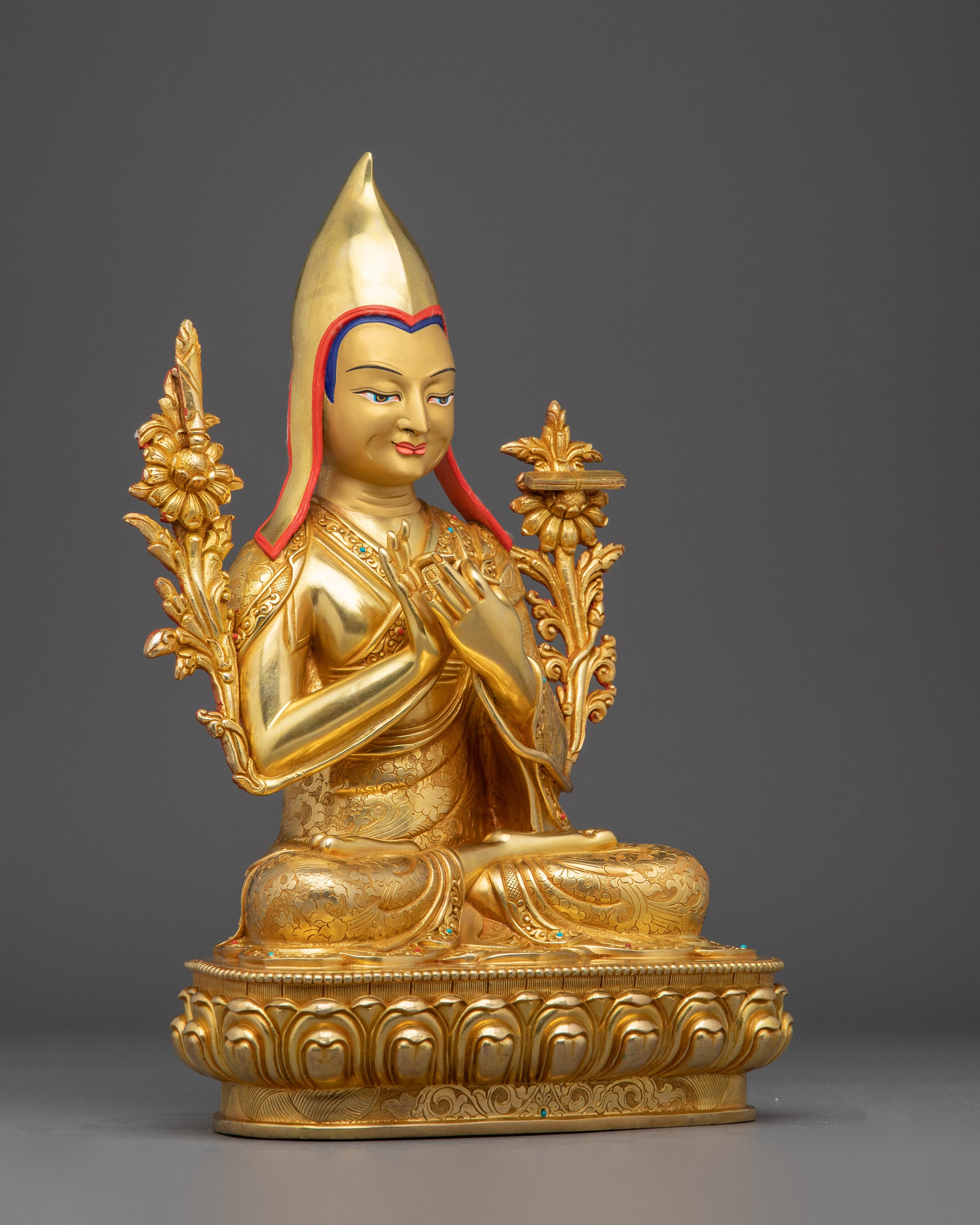 Golden Tsongkhapa Set | Himalayan Handcrafted Icon
