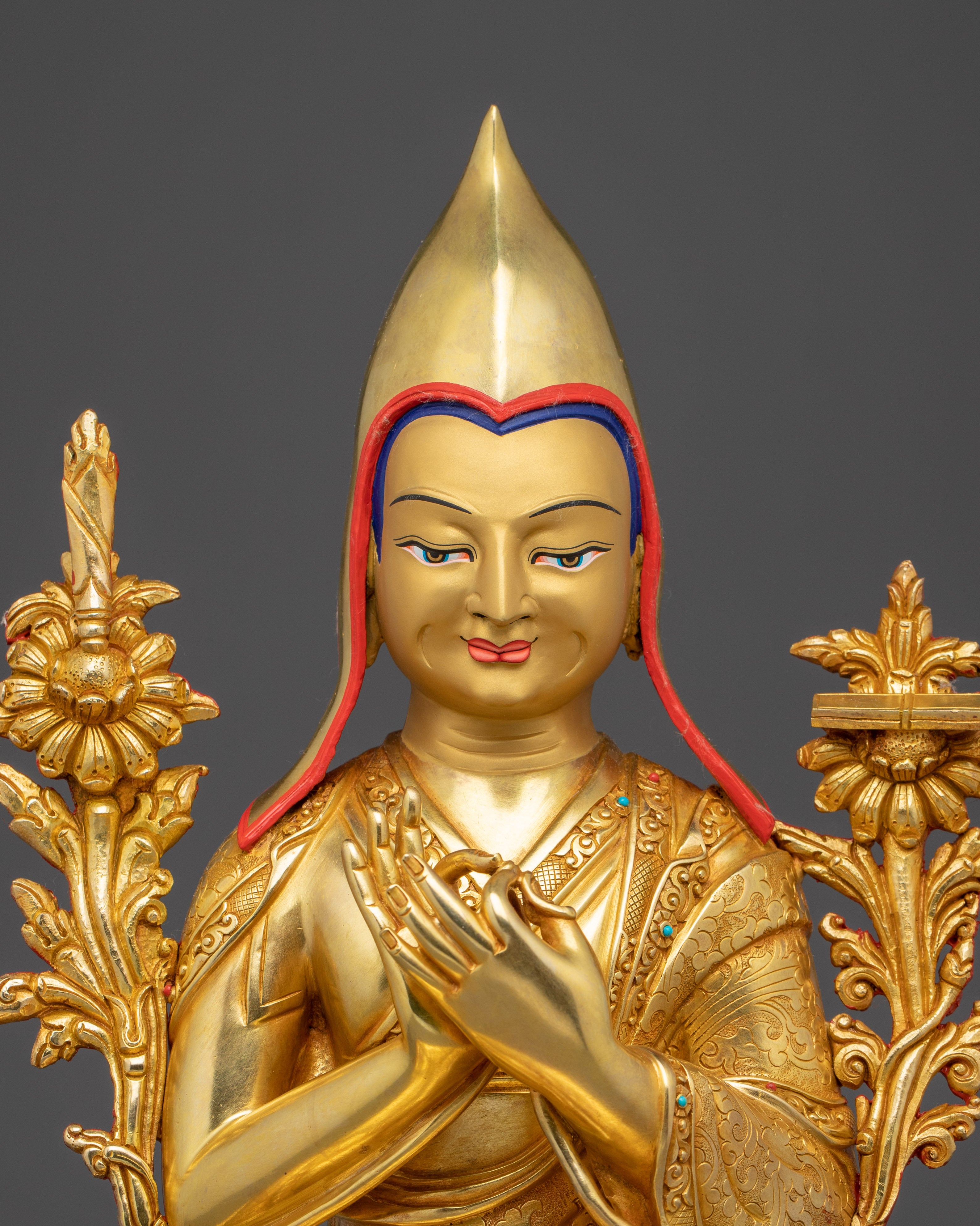Golden Tsongkhapa Set | Himalayan Handcrafted Icon
