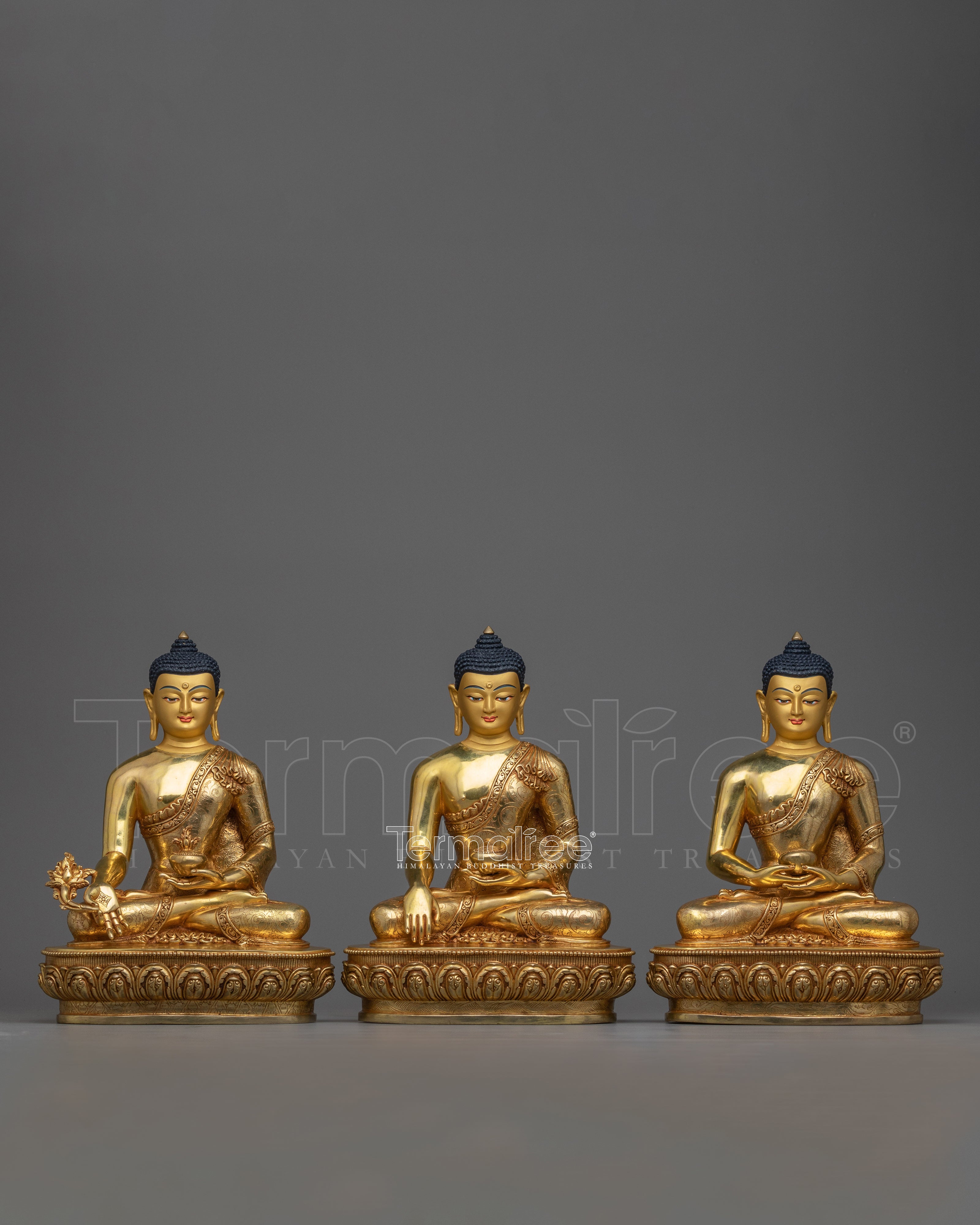 Three Buddha Set Statue | Medicine Buddha, Shakyamuni Buddha, Amitabha Buddha