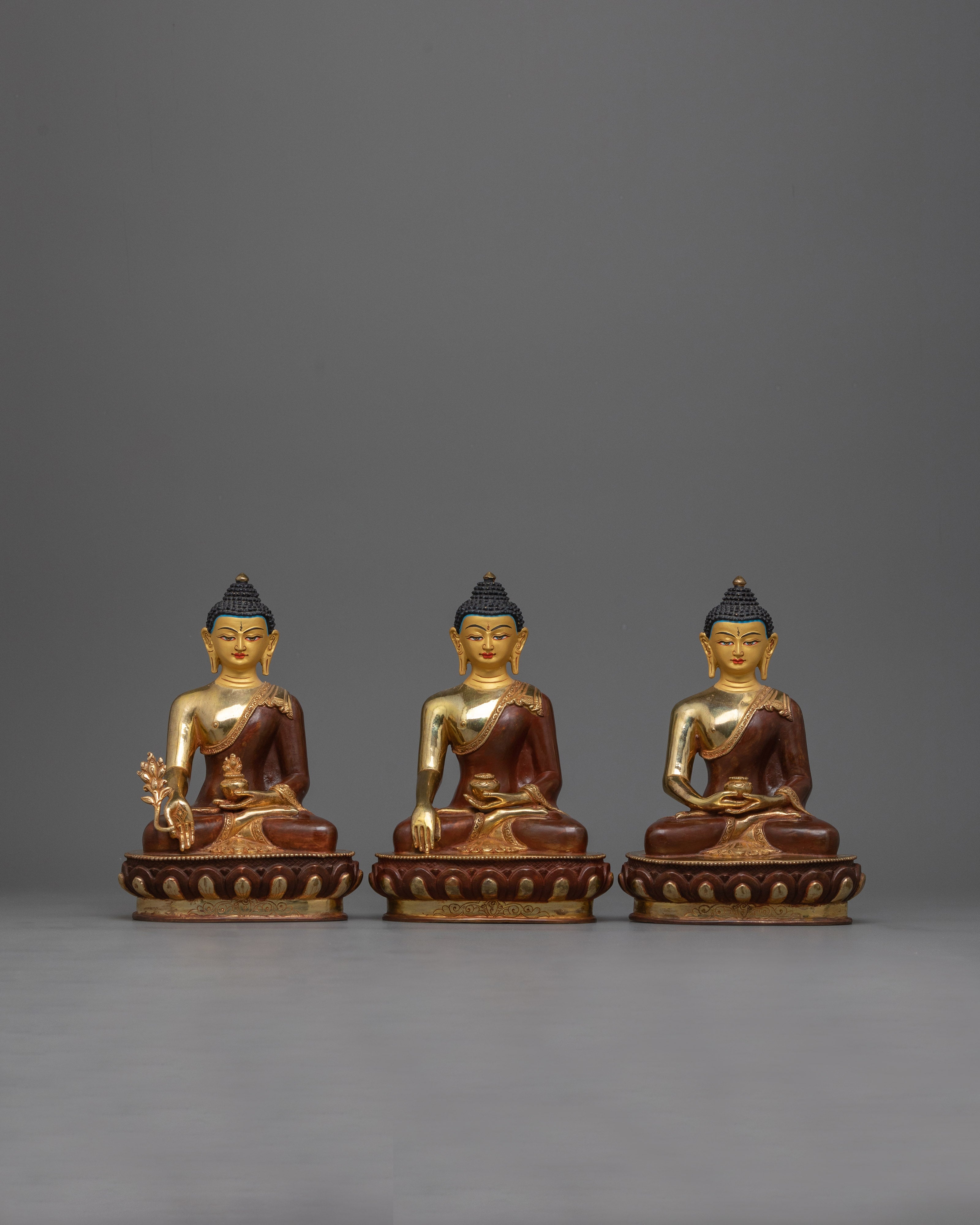 20cm Three Buddha Statue Set