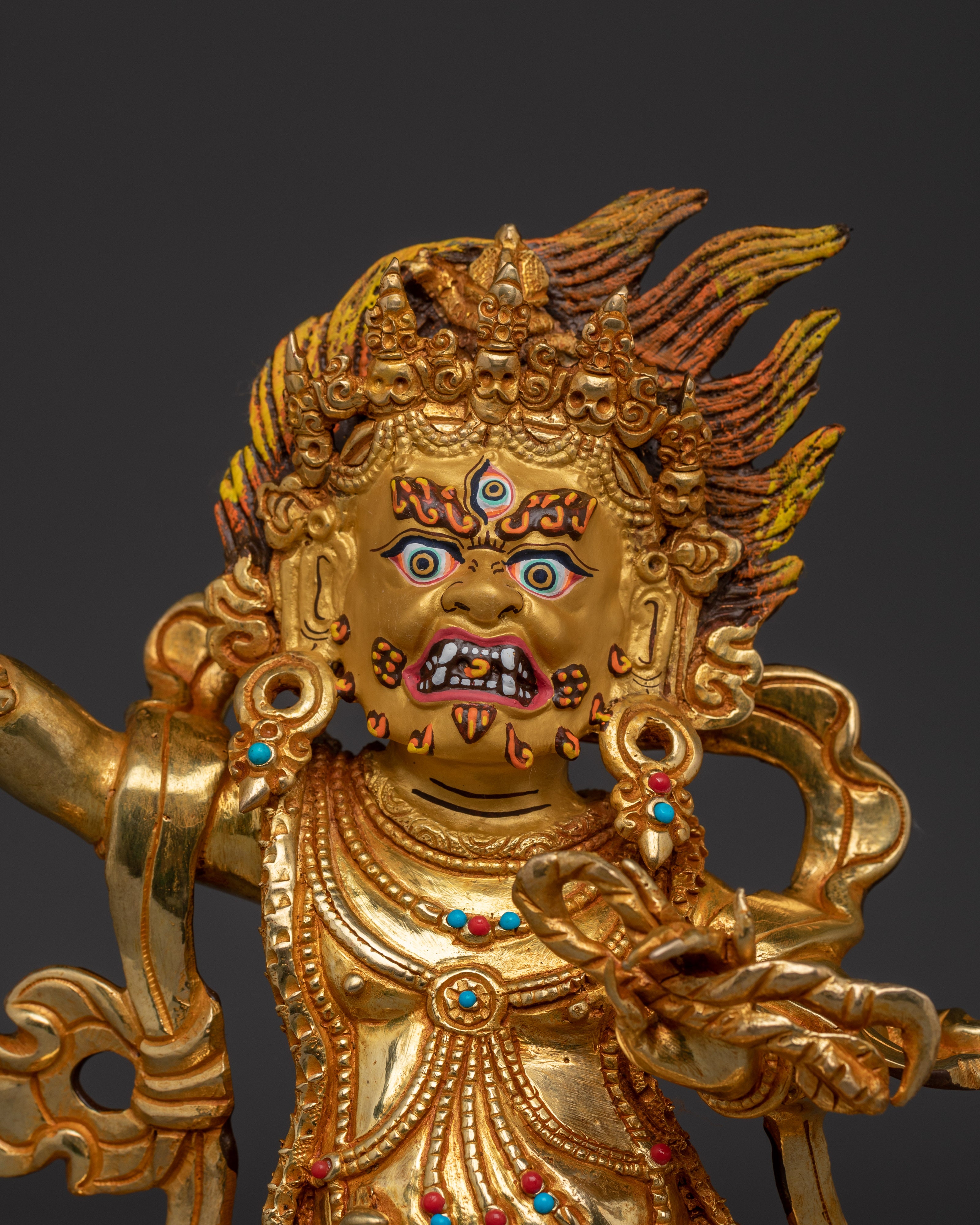 Vajrapani Copper Statue | Chana Dorje - Wrathful Bodhisattva Figurine