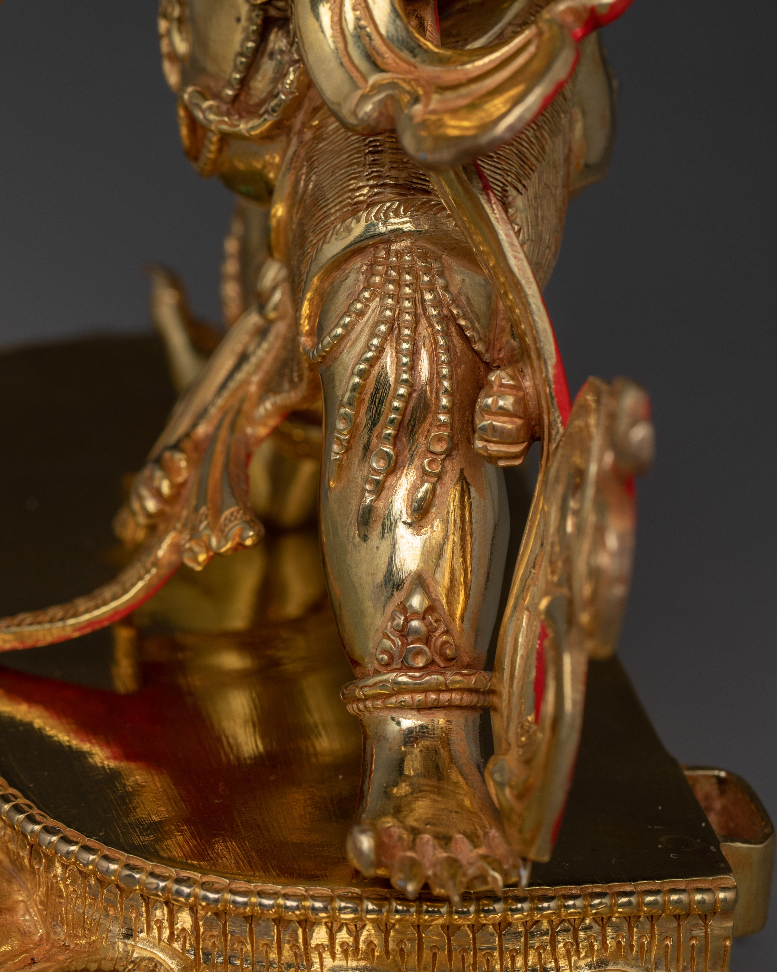 Vajrapani Gold Gilded Statue | Tibetan Buddhist Chana Dorje Figurine
