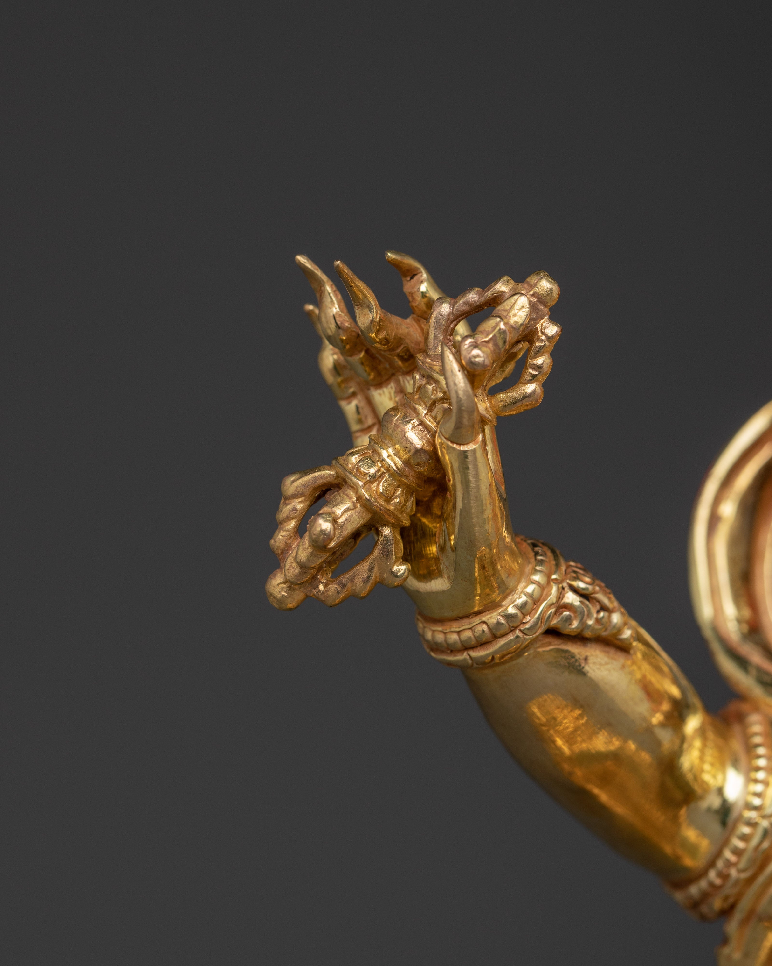 Vajrapani Gold Gilded Statue | Tibetan Buddhist Chana Dorje Figurine