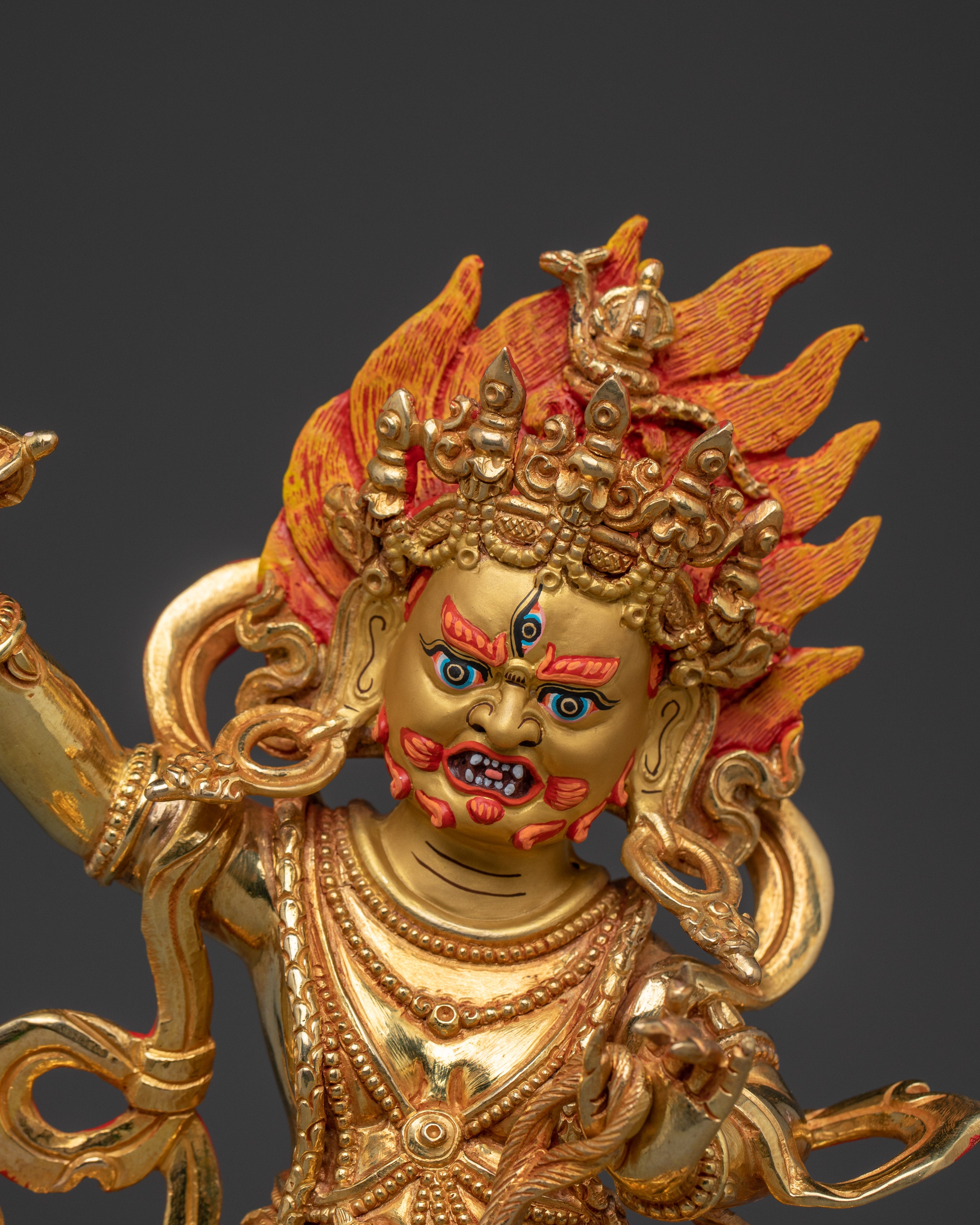 Bodhisattva Vajrapani Golden Statue | Chana Dorje - Guardian of the Dharma