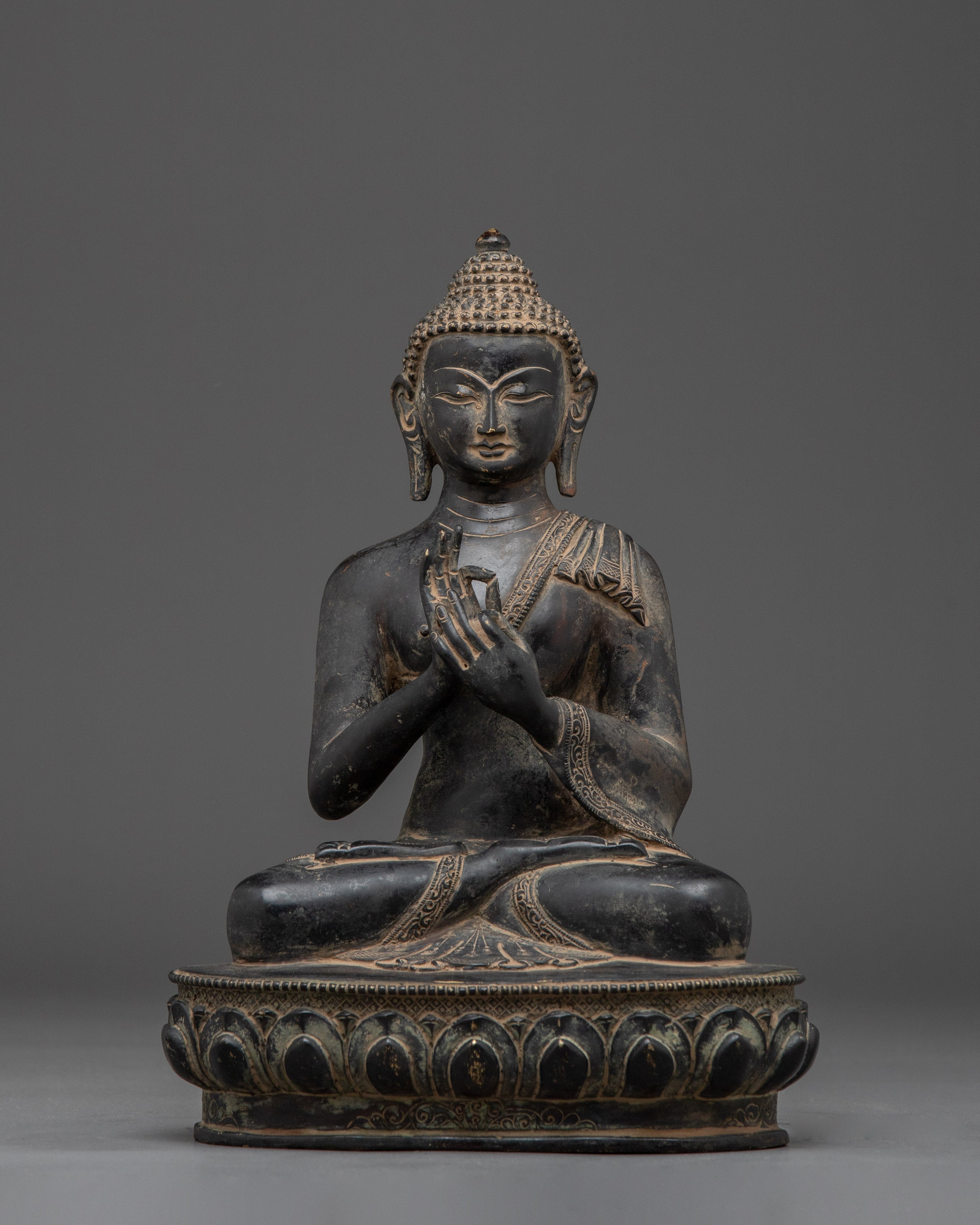 Serene Copper Vairocana Buddha Statue
