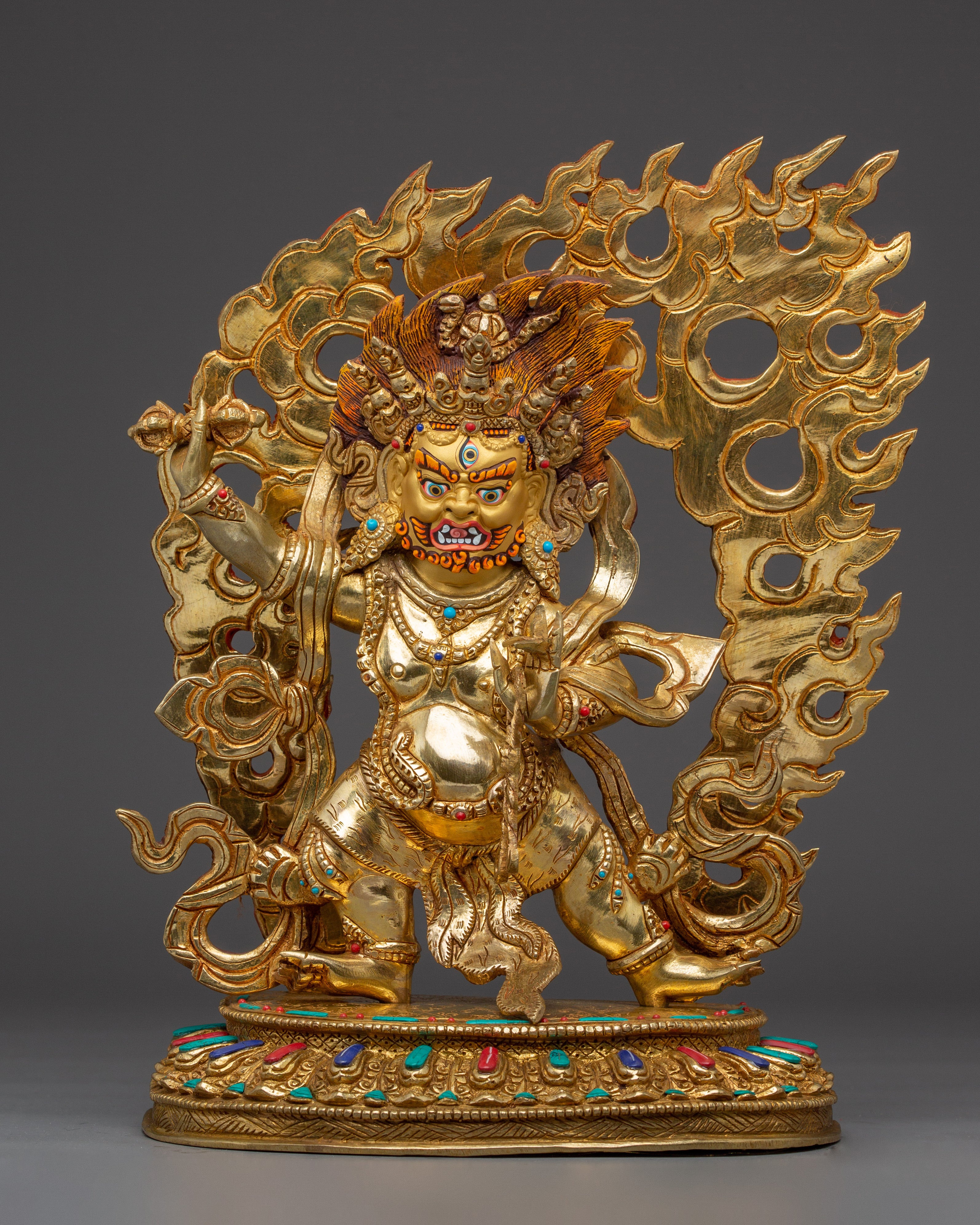 Vajrapani Deity Sculpture with Copper Body