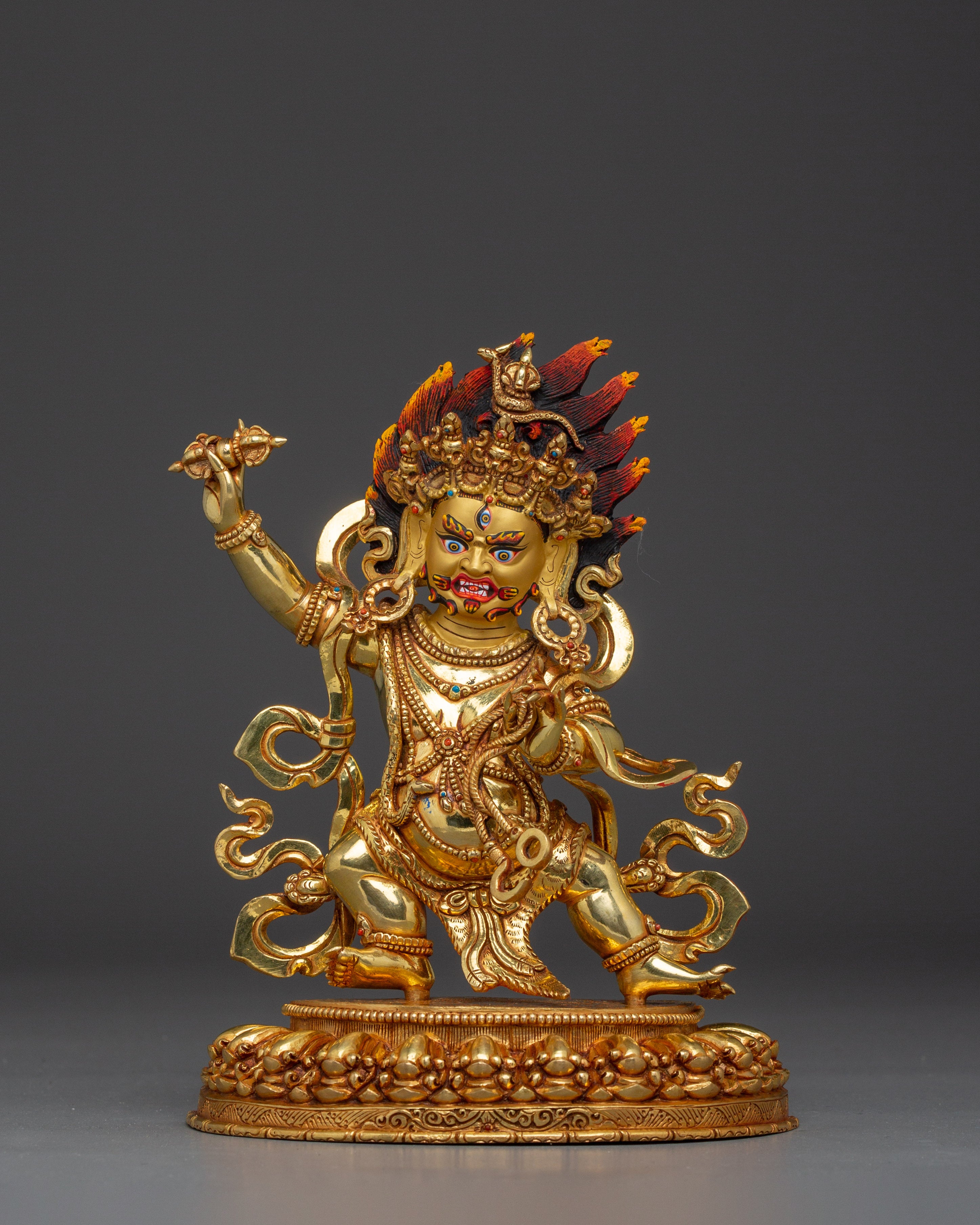 Vajrapani Flaming hlao Statue | Wrathful Bodhisattva Figurine