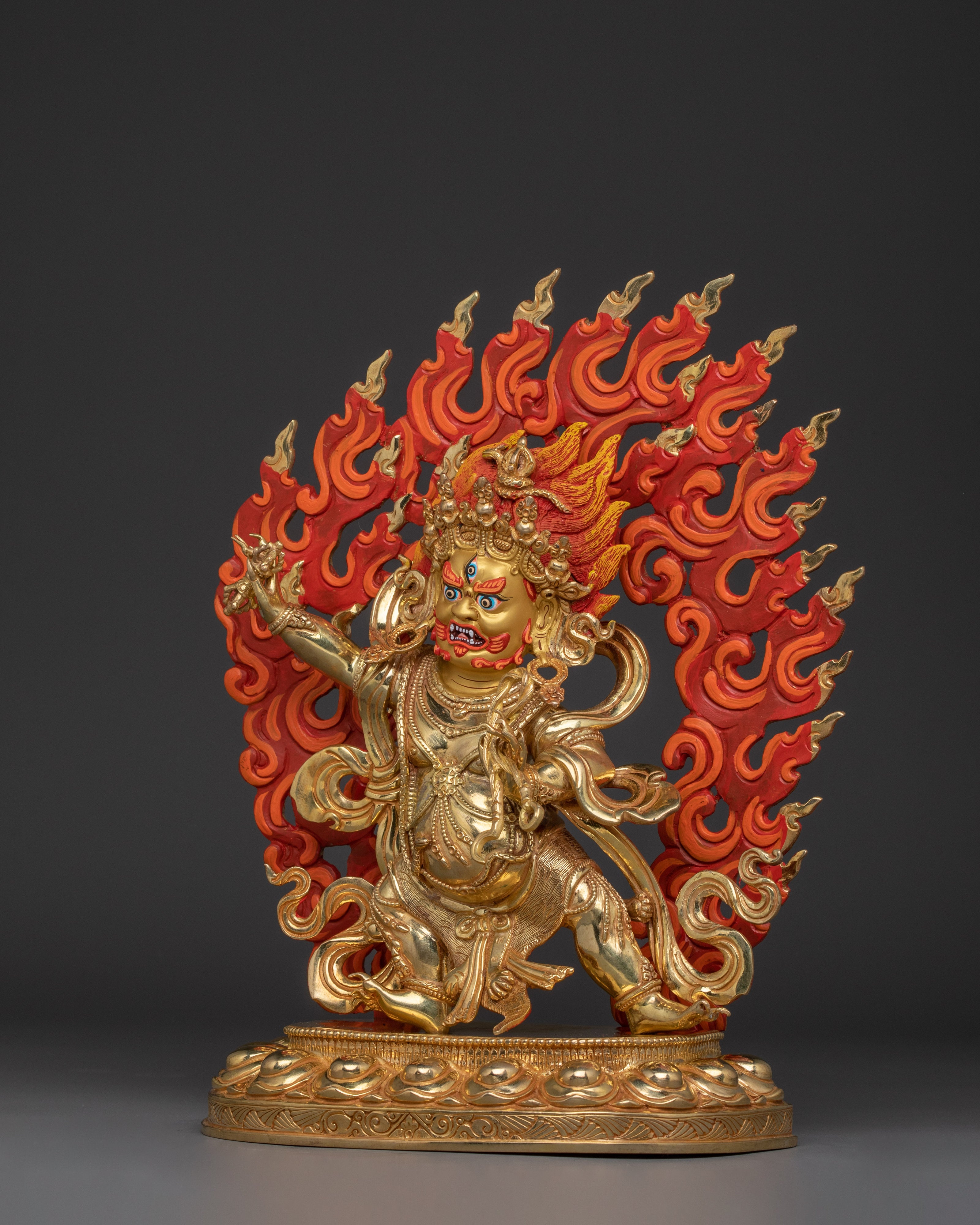 Vajrapani Gold Gilded Statue | Tibetan Buddhist Chana Dorje Figurine