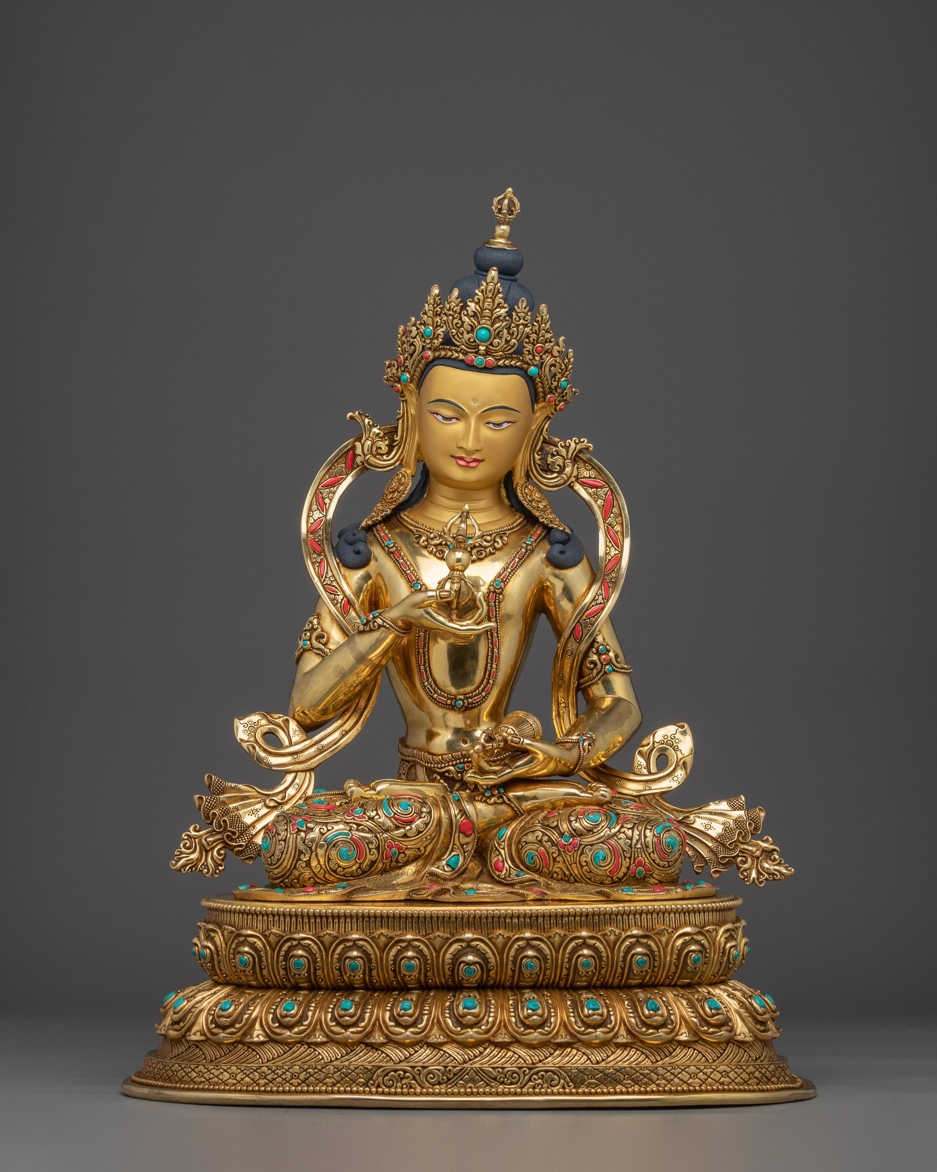 Vajrasattva 24K Gold Gilded Copper Statue