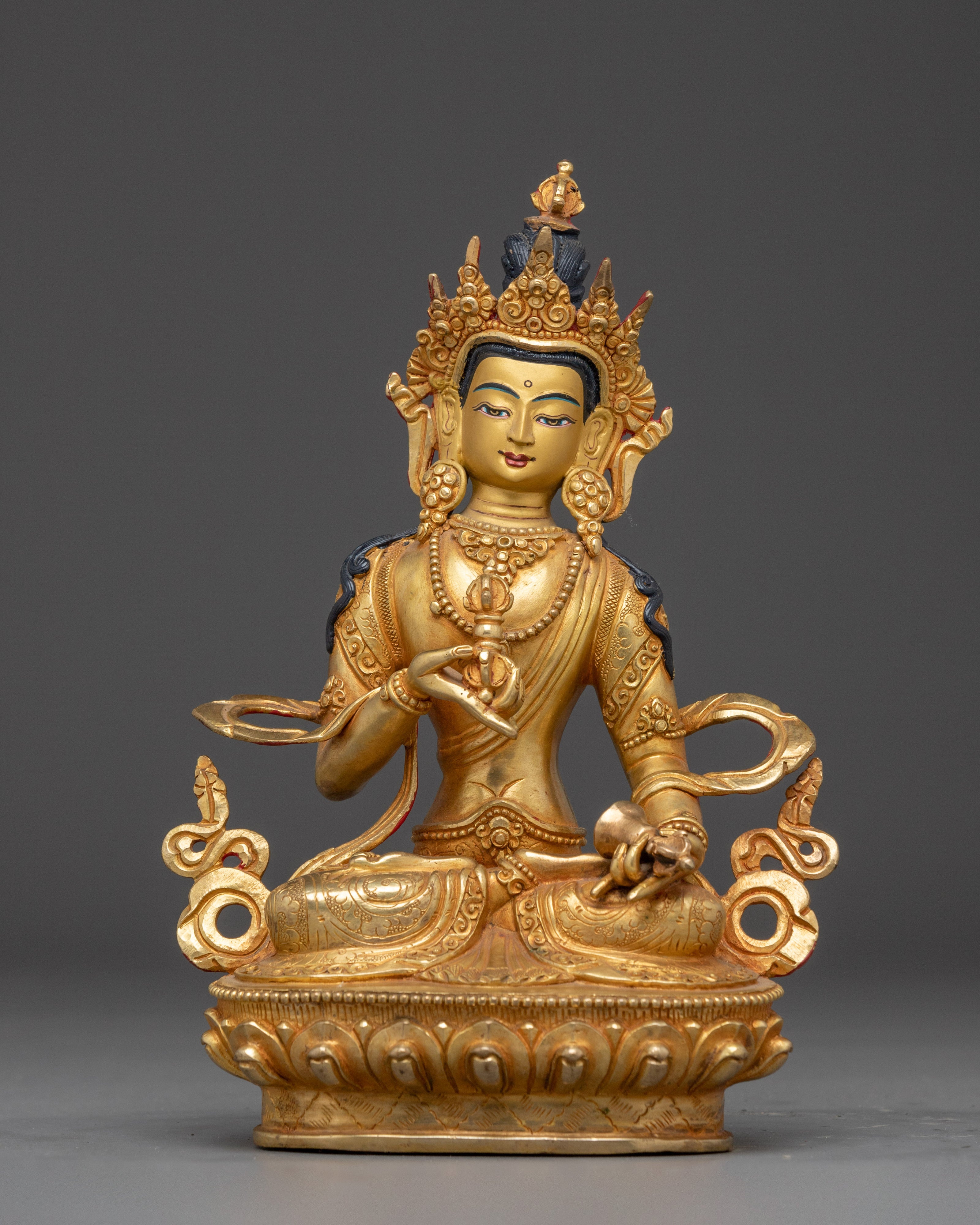 Elegant Vajrasattva Gold and Copper Statue