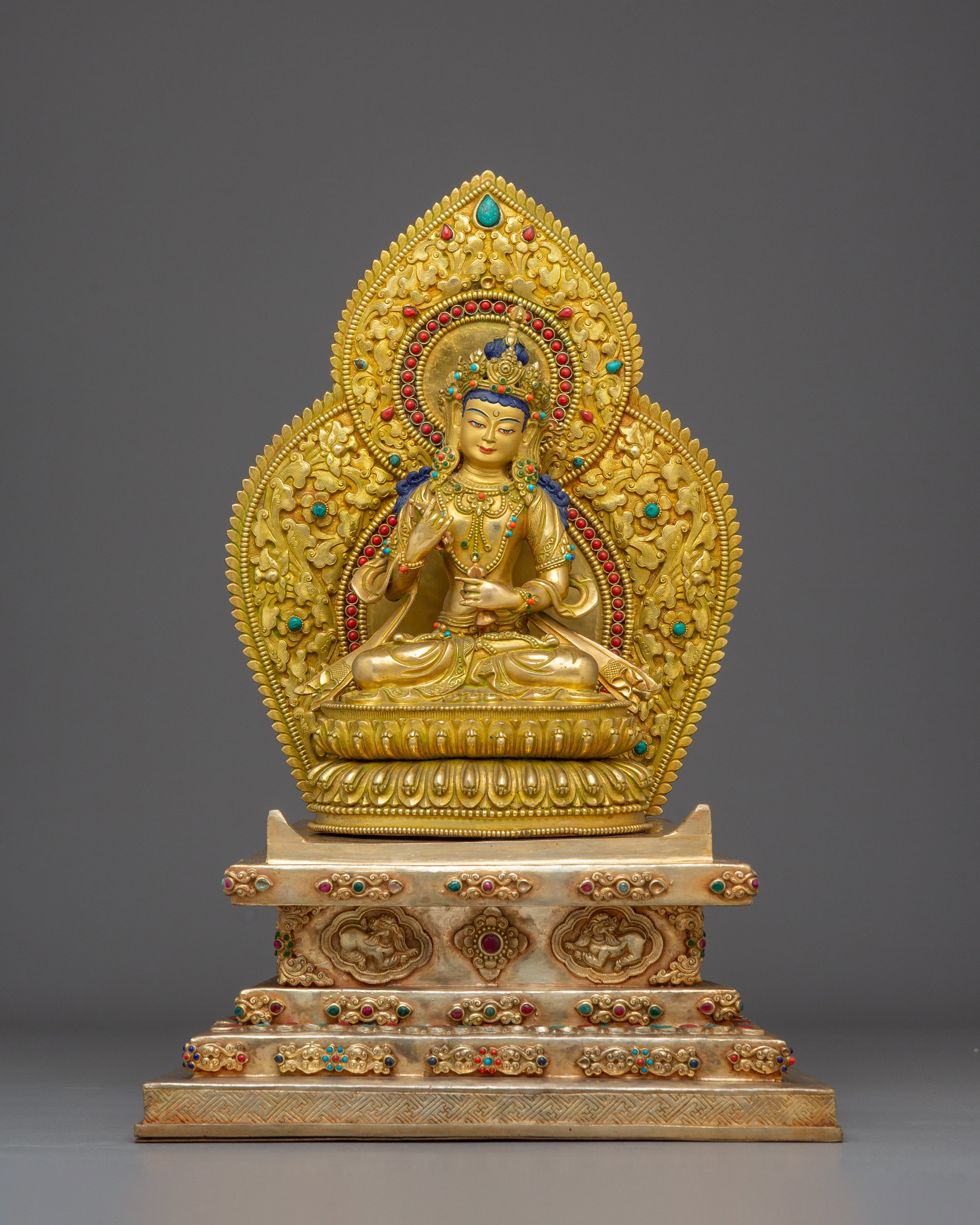 Statue of Vajrasattva With Throne: Bodhisattva of Purification