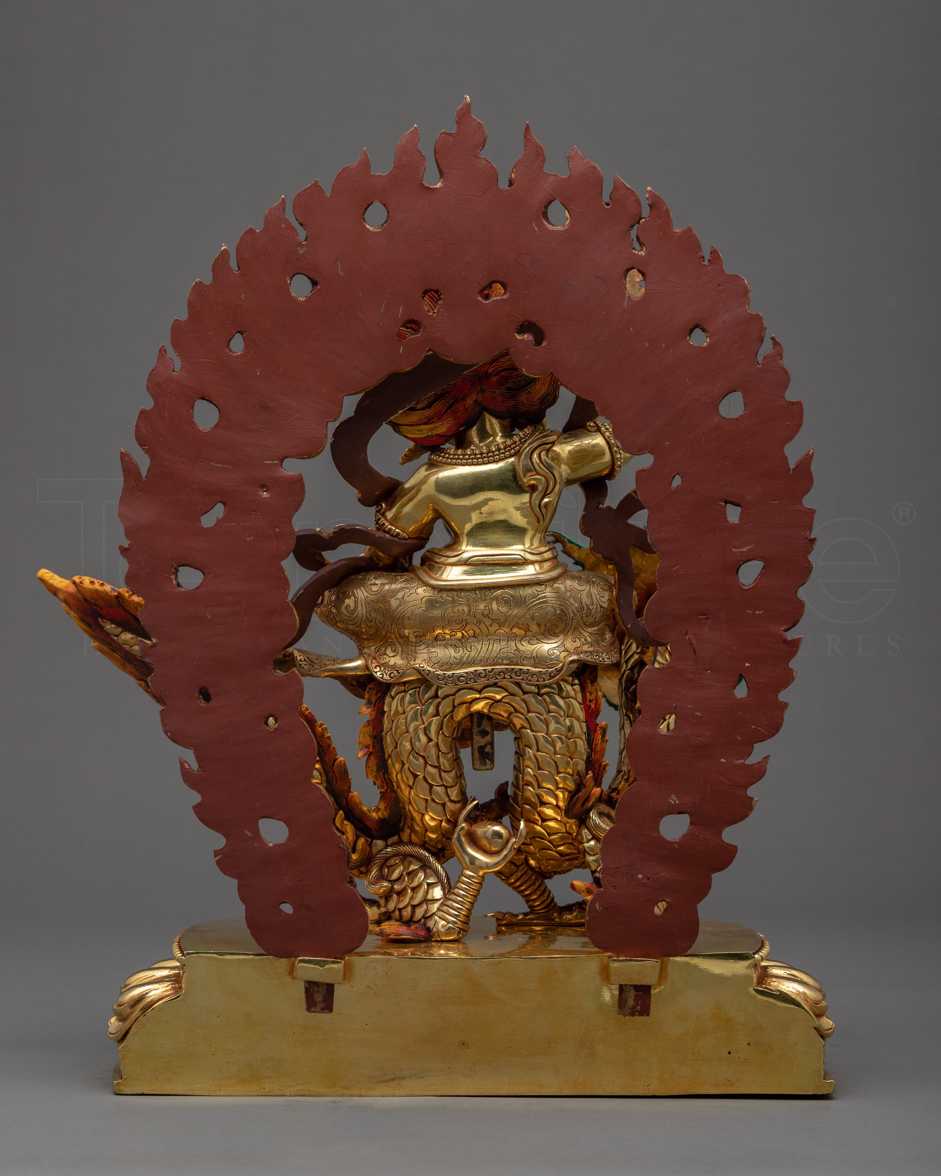 White Dzambhala Statue | Traditionally Hand Carved Wealth Deity