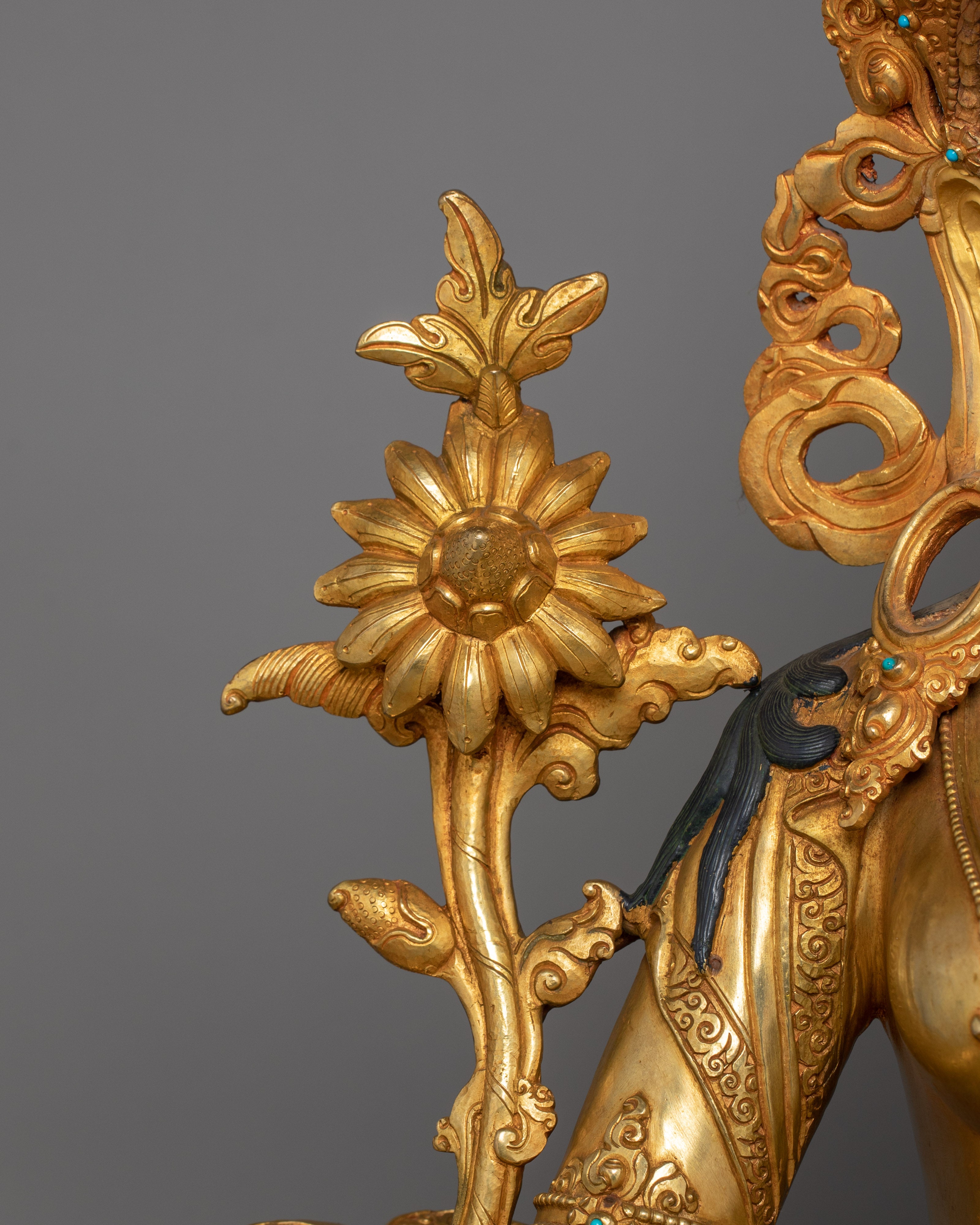 Buddhist Goddess White Tara Figurine | A Female Longevity Deity