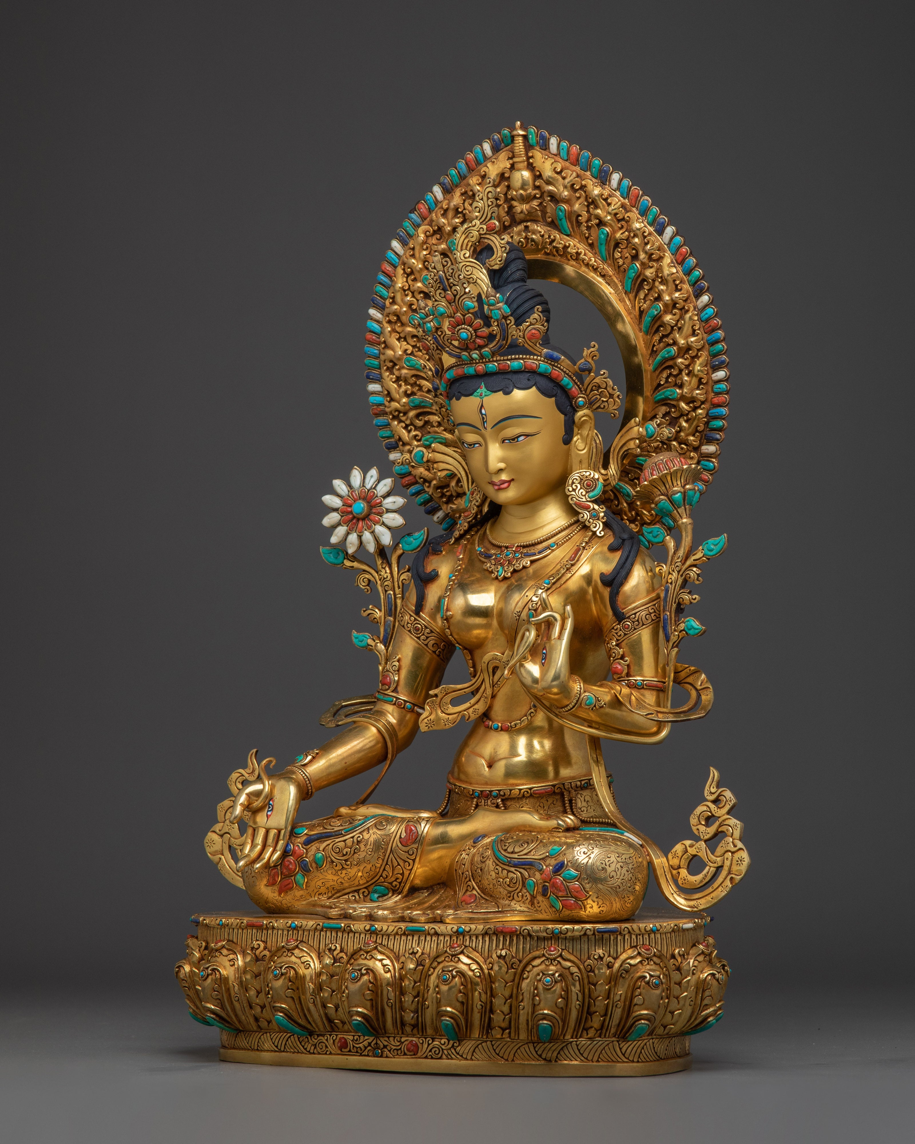 White Tara Statue, Buddhist Healing Deity | Symbol of Long Life and Tranquility