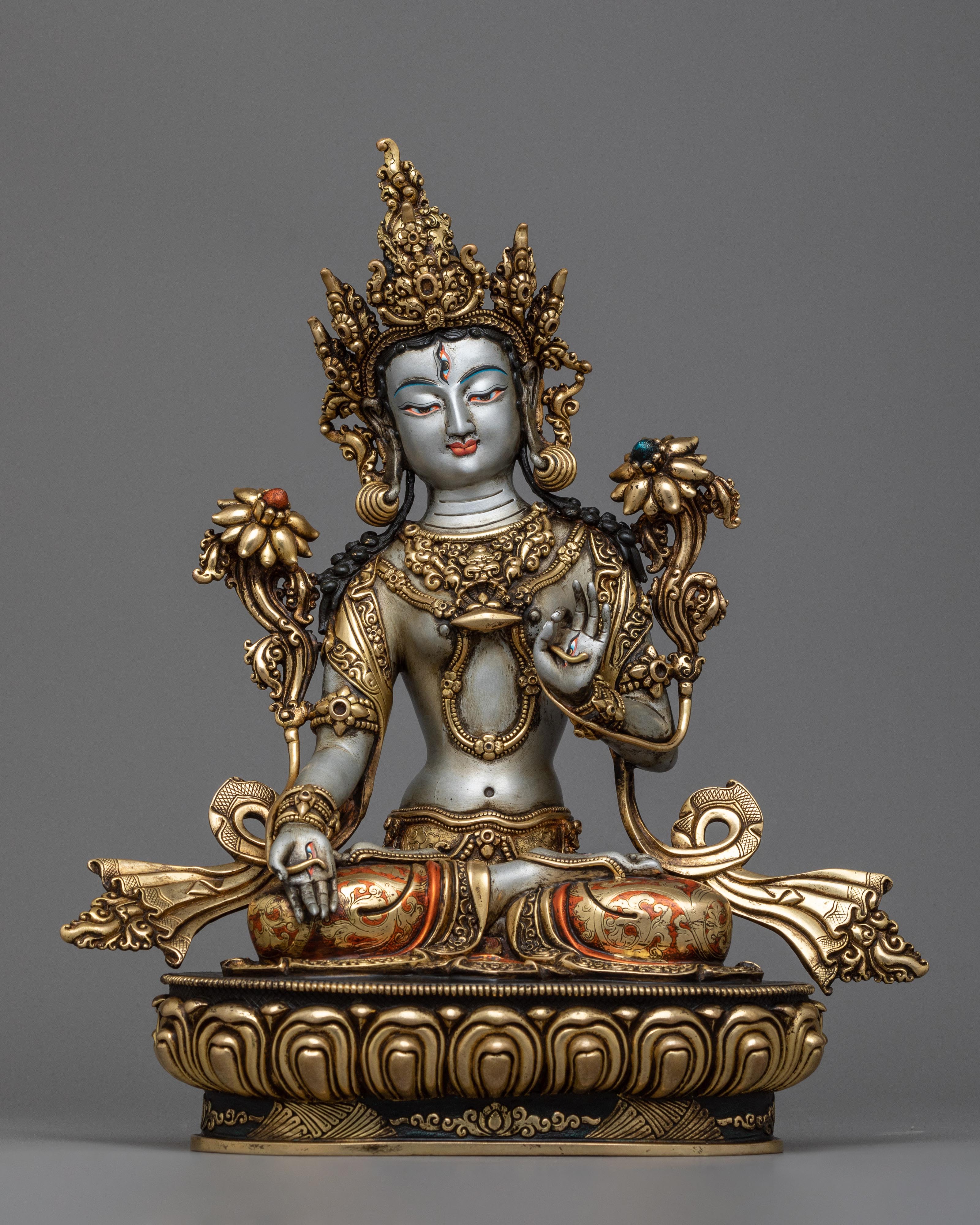 tibetan-white tara-statue