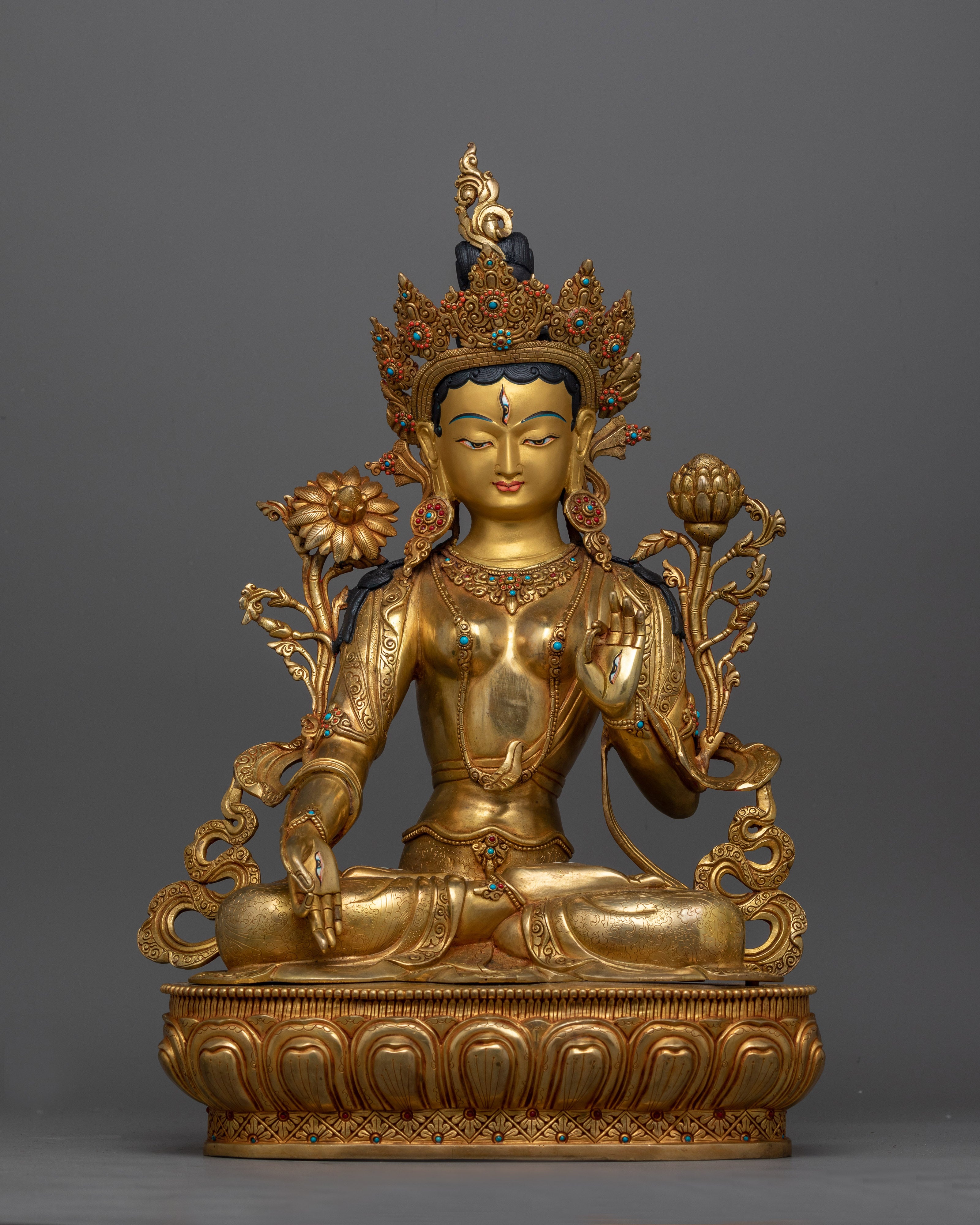 white-tara-gold-gilded-50cm