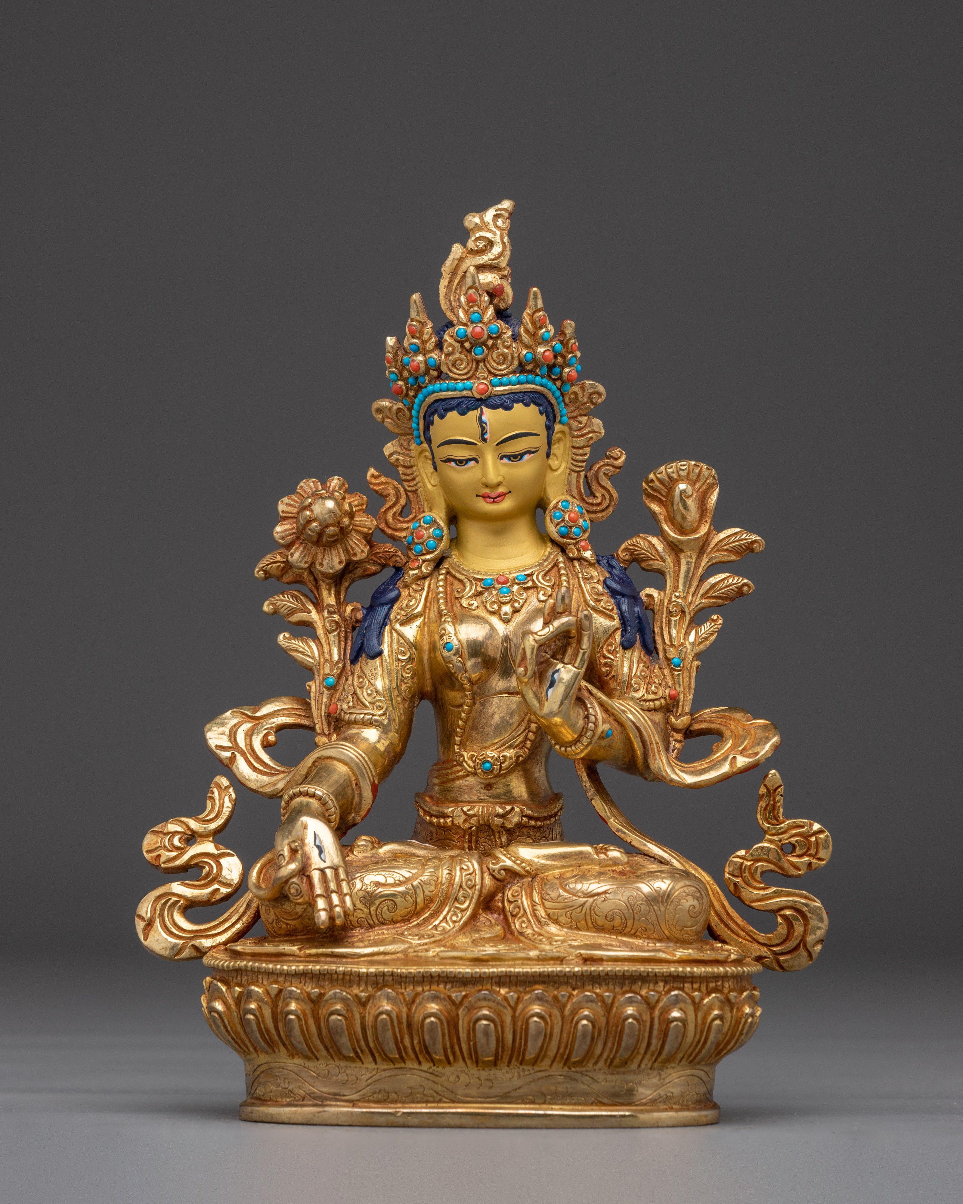 Golden Tibetan Revered Deity Sita Tara