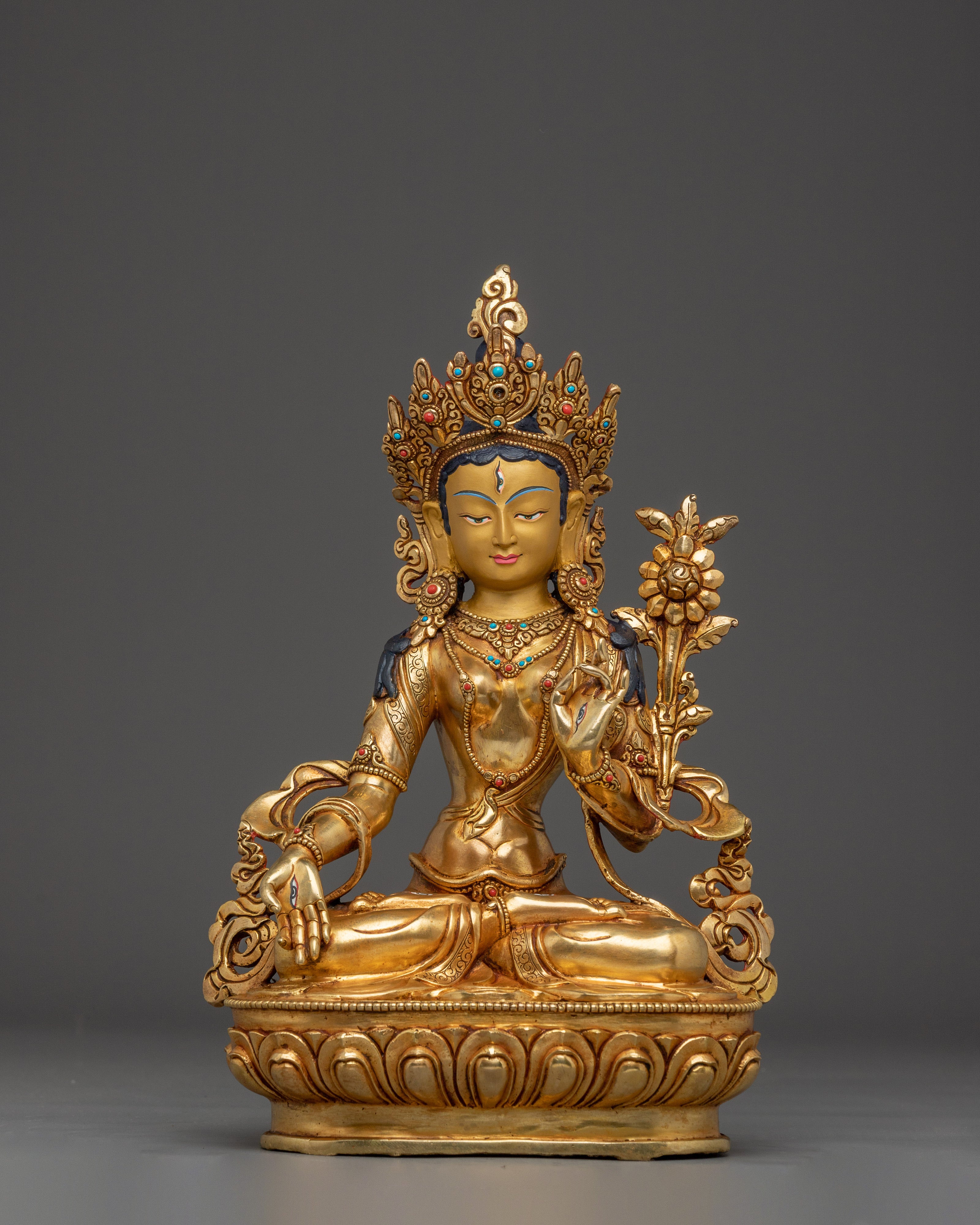 Golden White Tara Sacred Buddhist Artwork