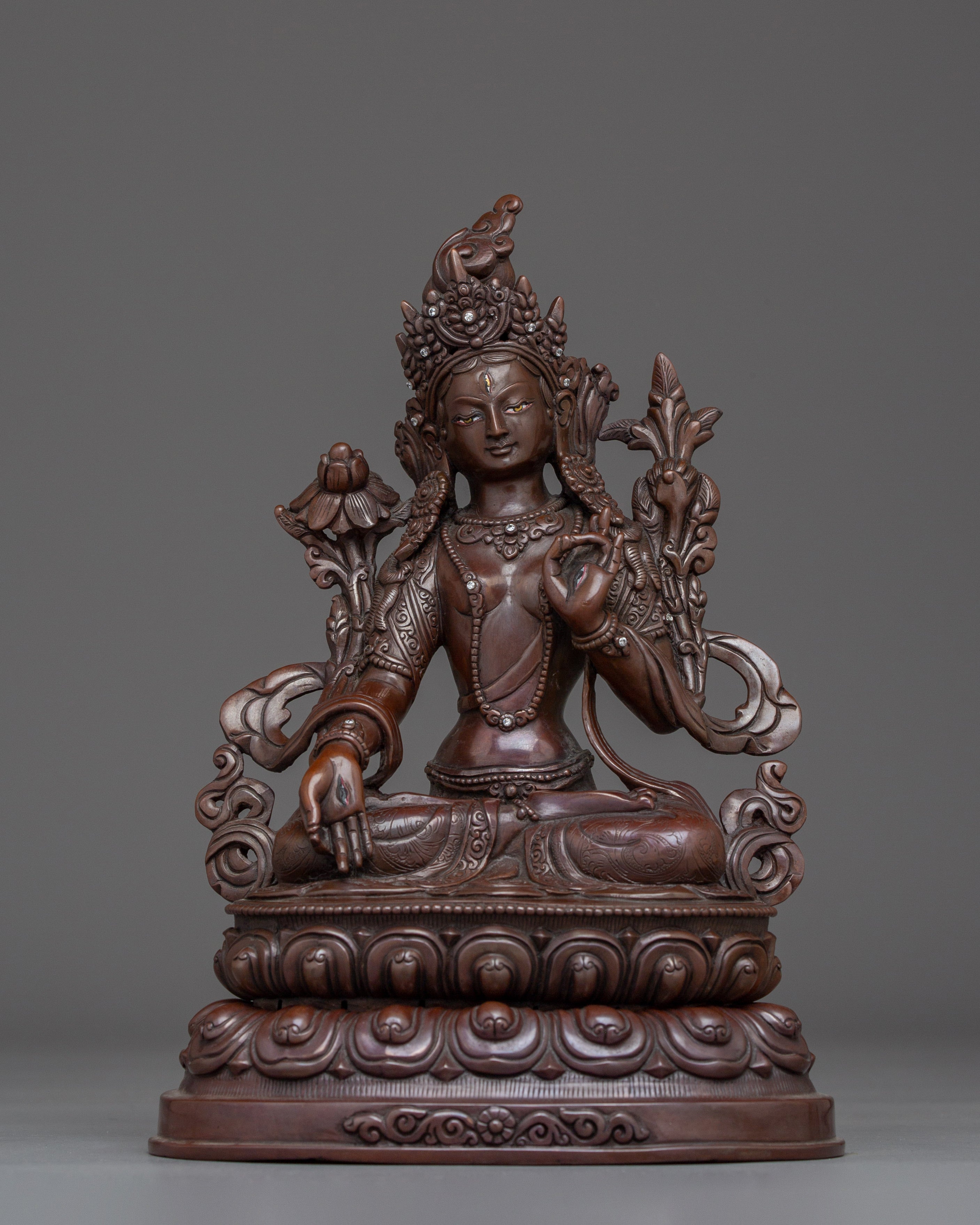 Oxidized White Tara Spiritual Statue