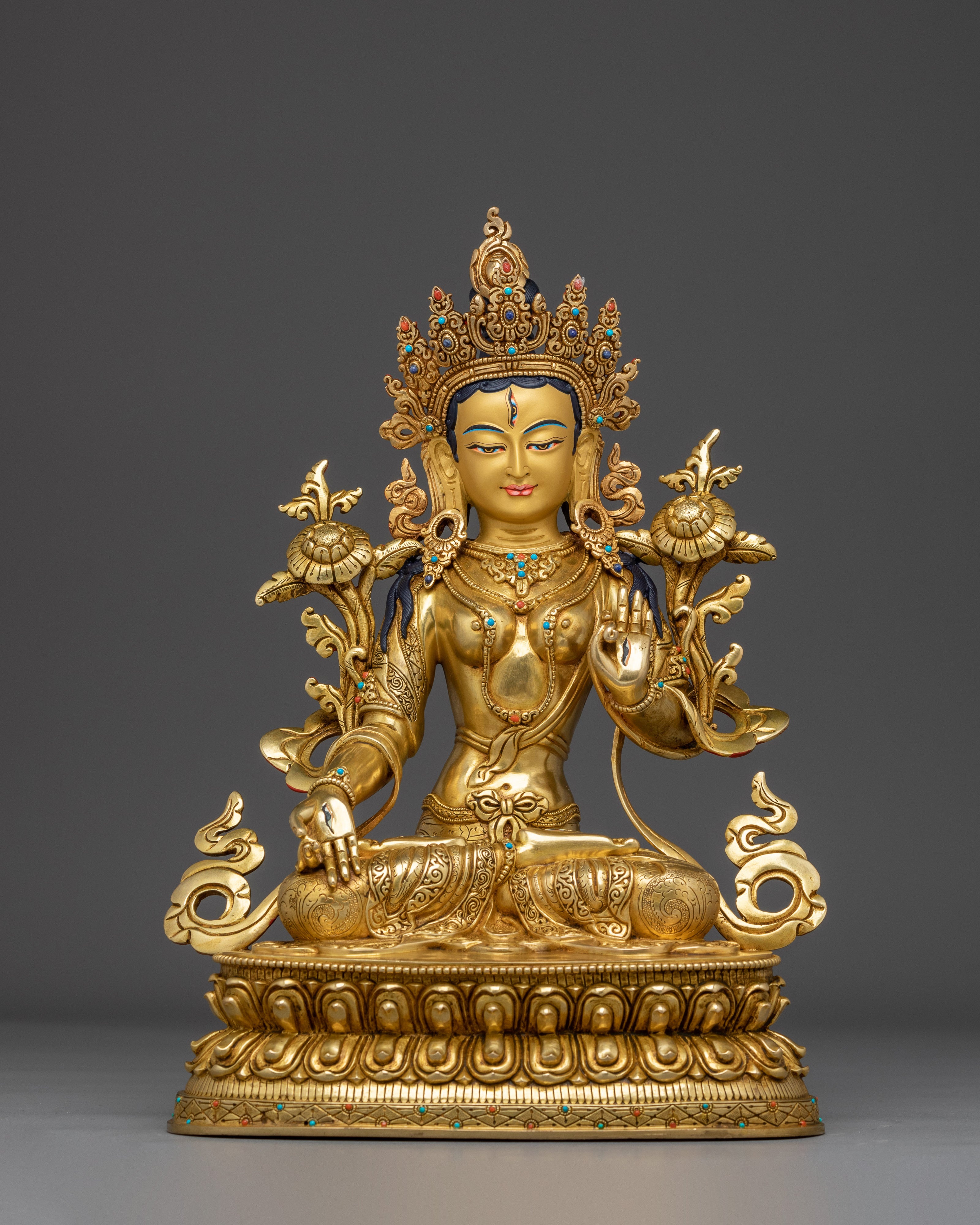 Tibetan Healing Goddess White Tara Statue