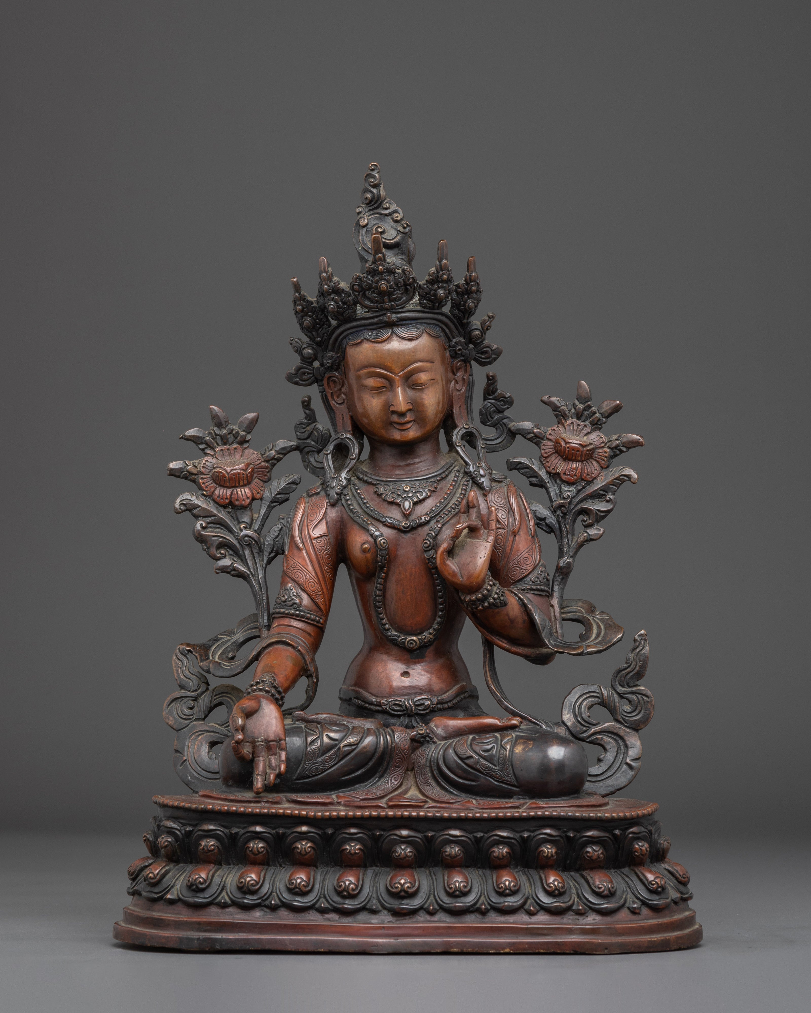 White Tara in Oxidized Copper
