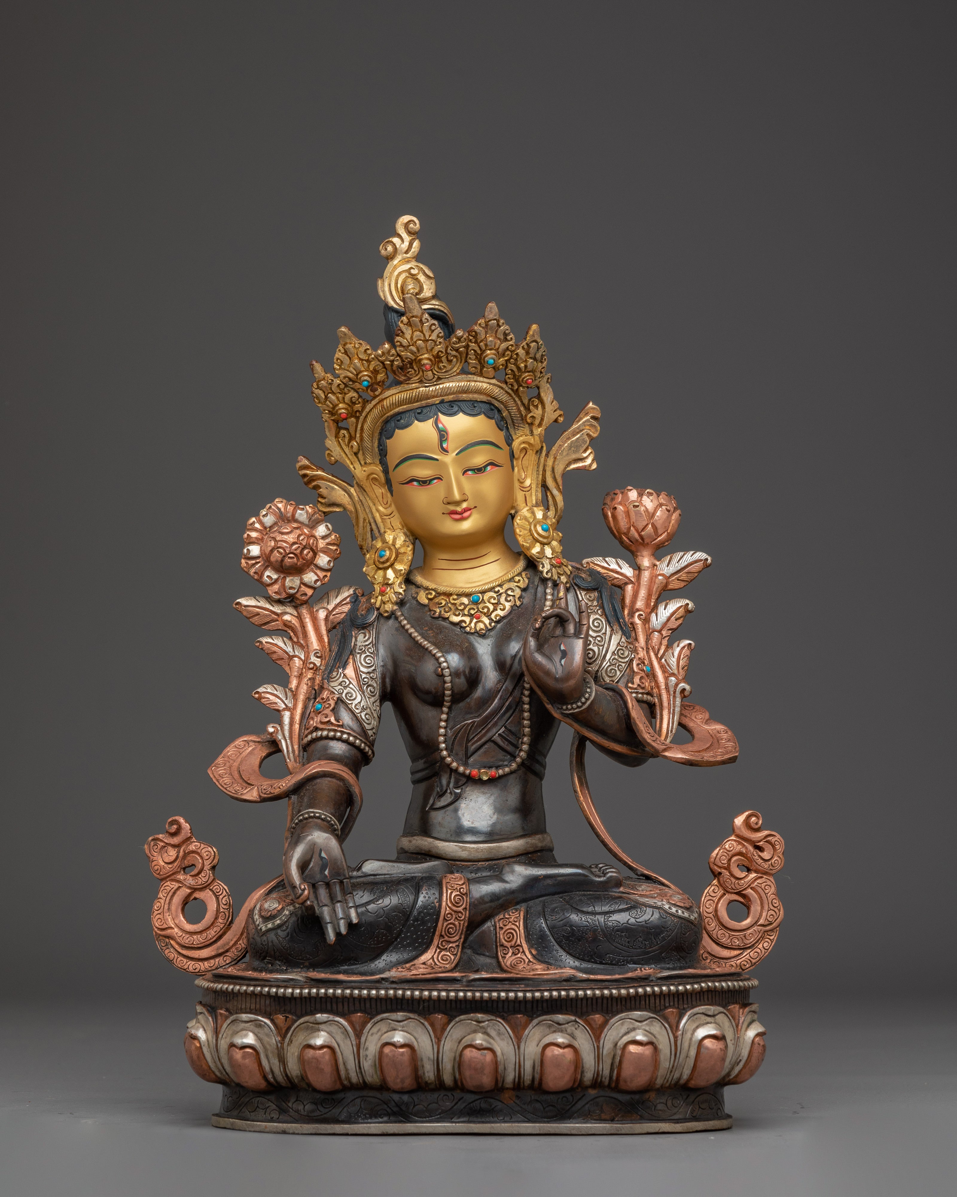 Seven-eyed Goddess White Tara Statue