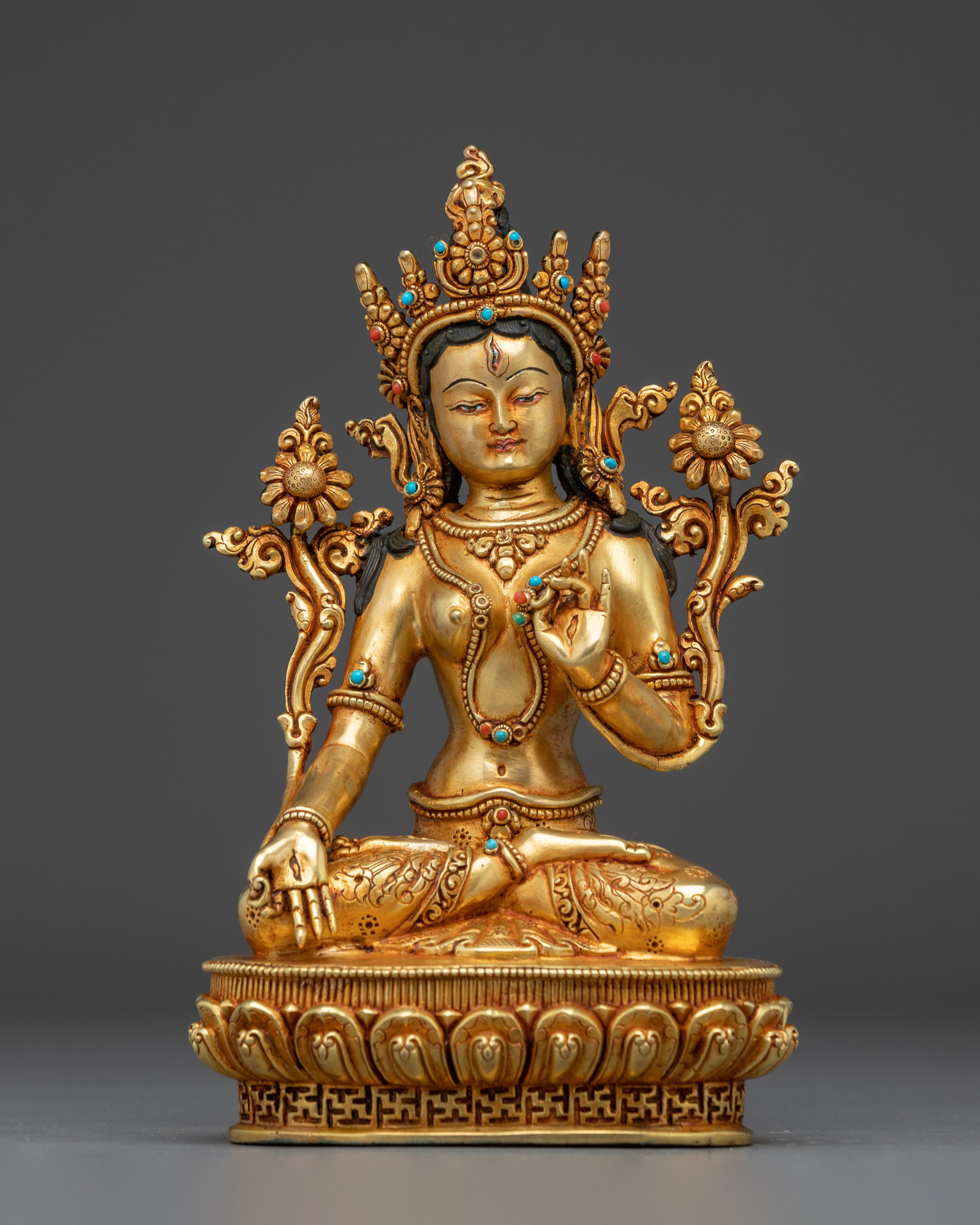 White Tara Golden Sacred Buddhist Artwork
