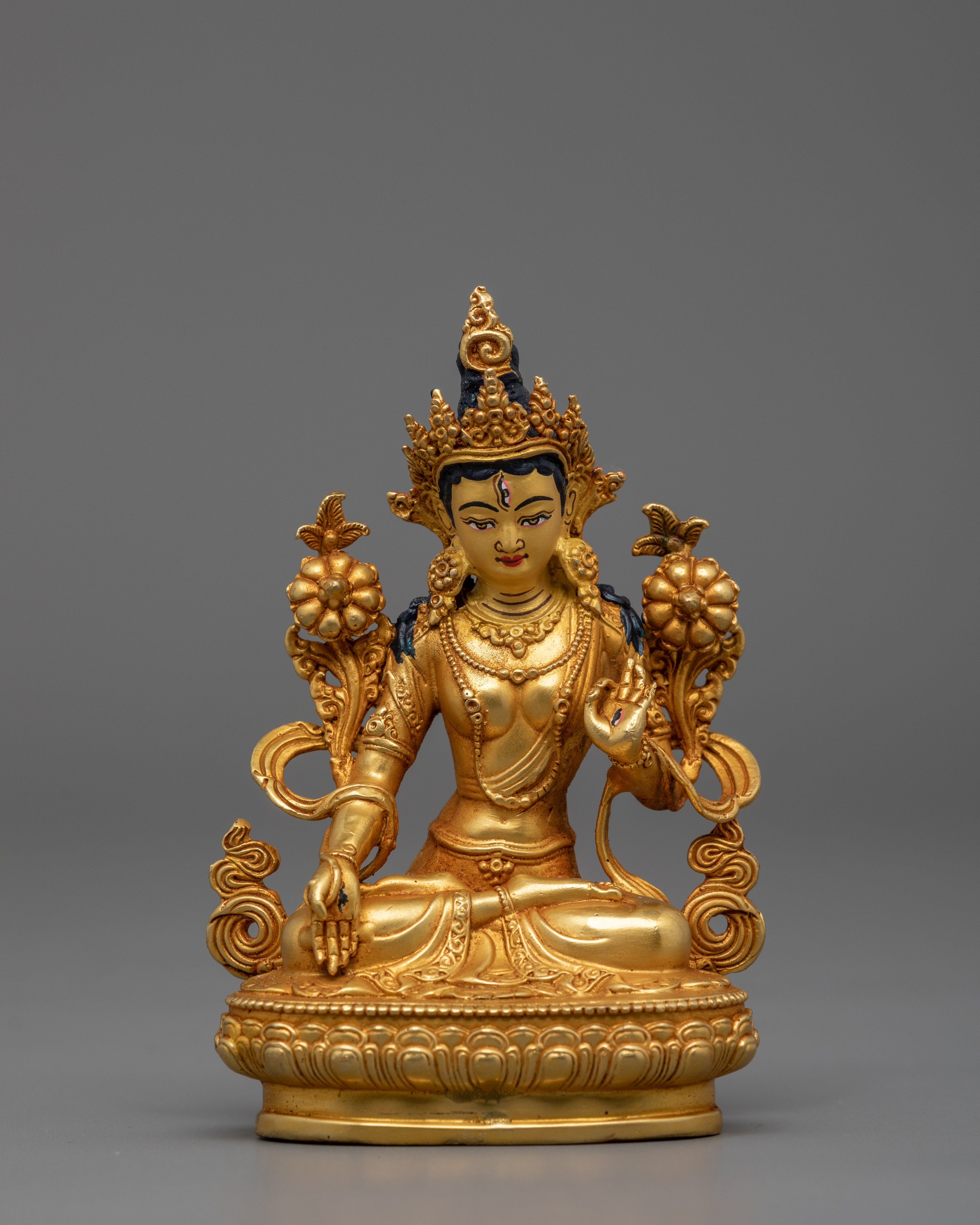 11cm Gold Electroplated White Tara