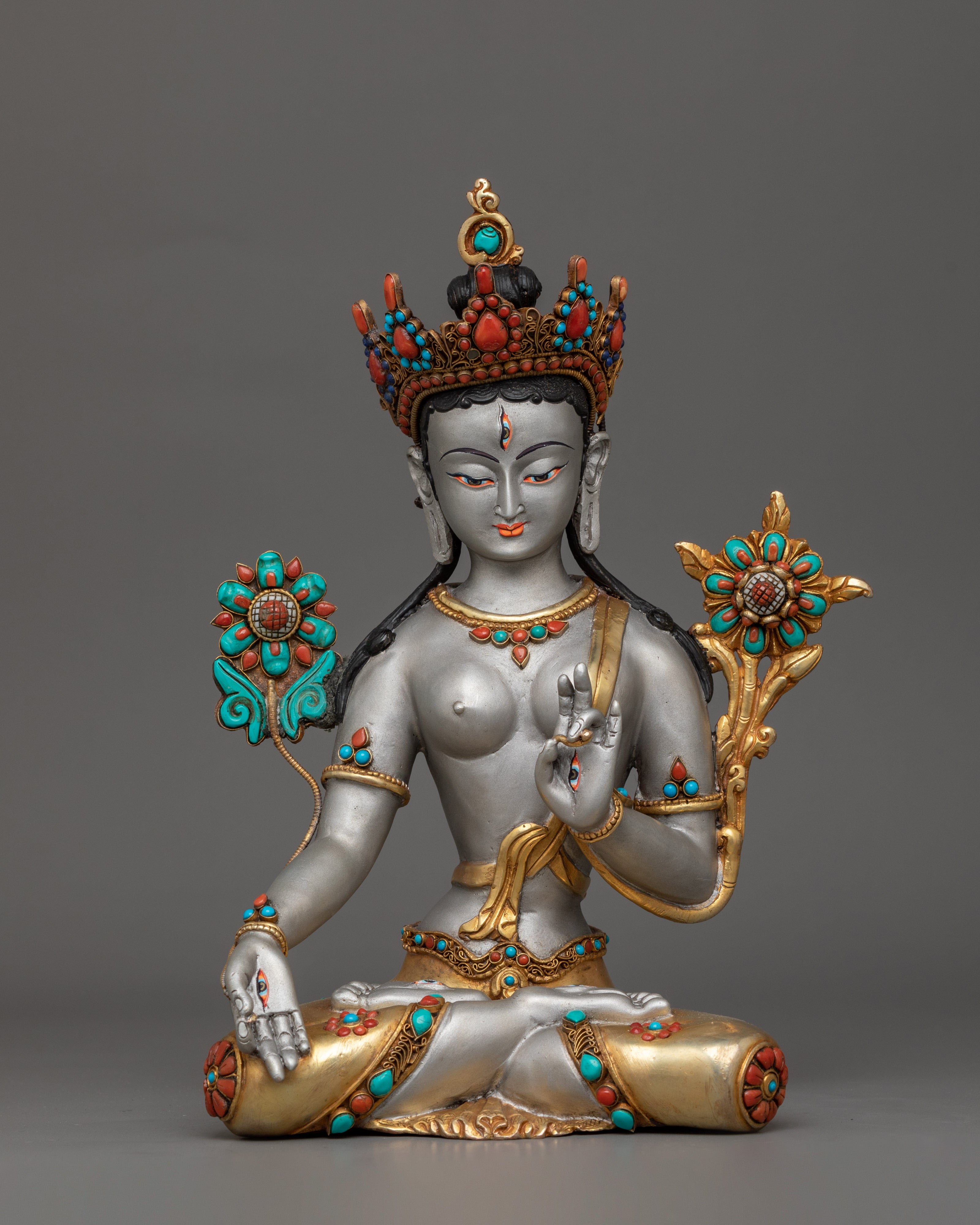 White Tara Handmade Statue | Goddess of Compassion and Eternal Life