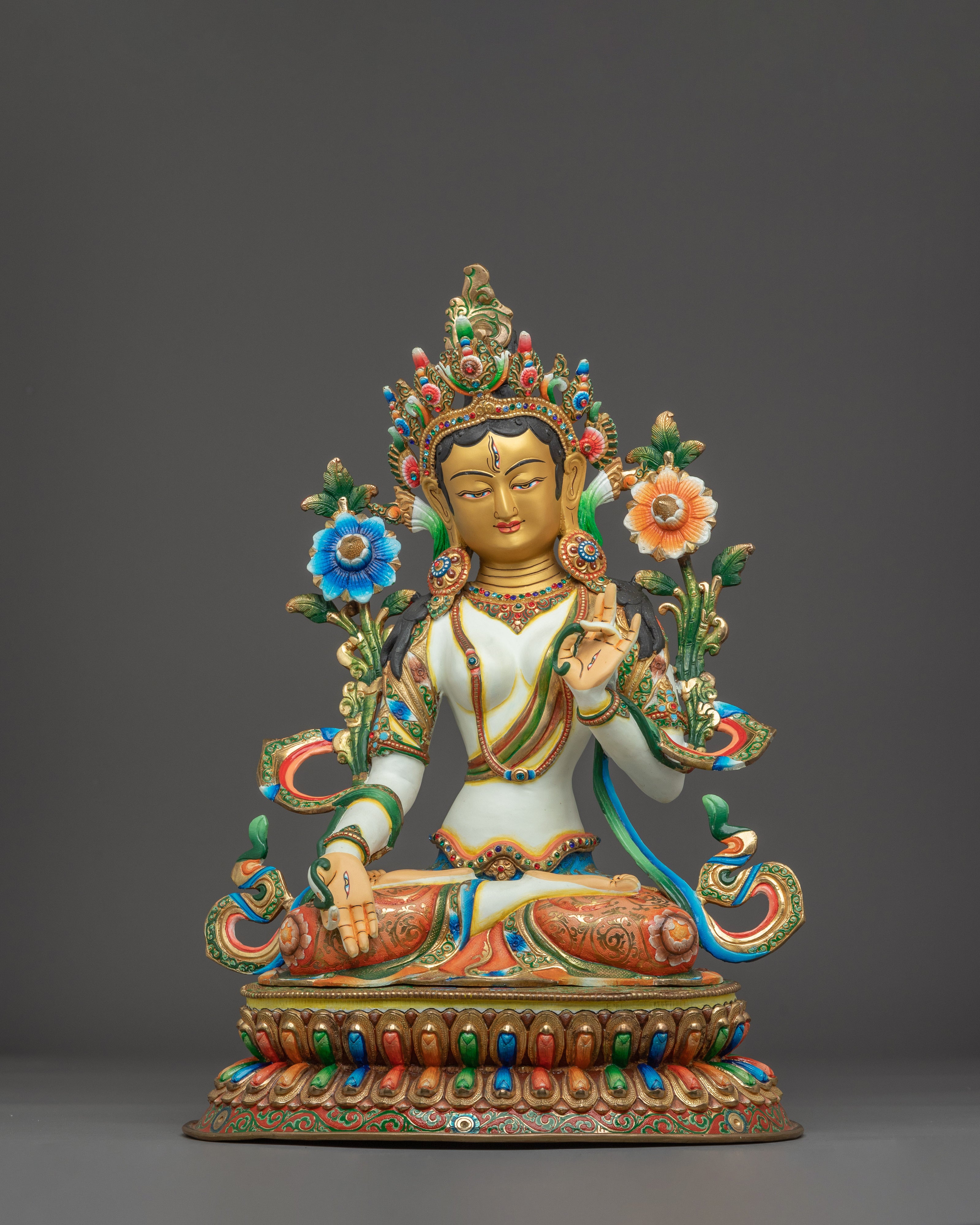 White Tara Statue: Buddhist Longevity Deity