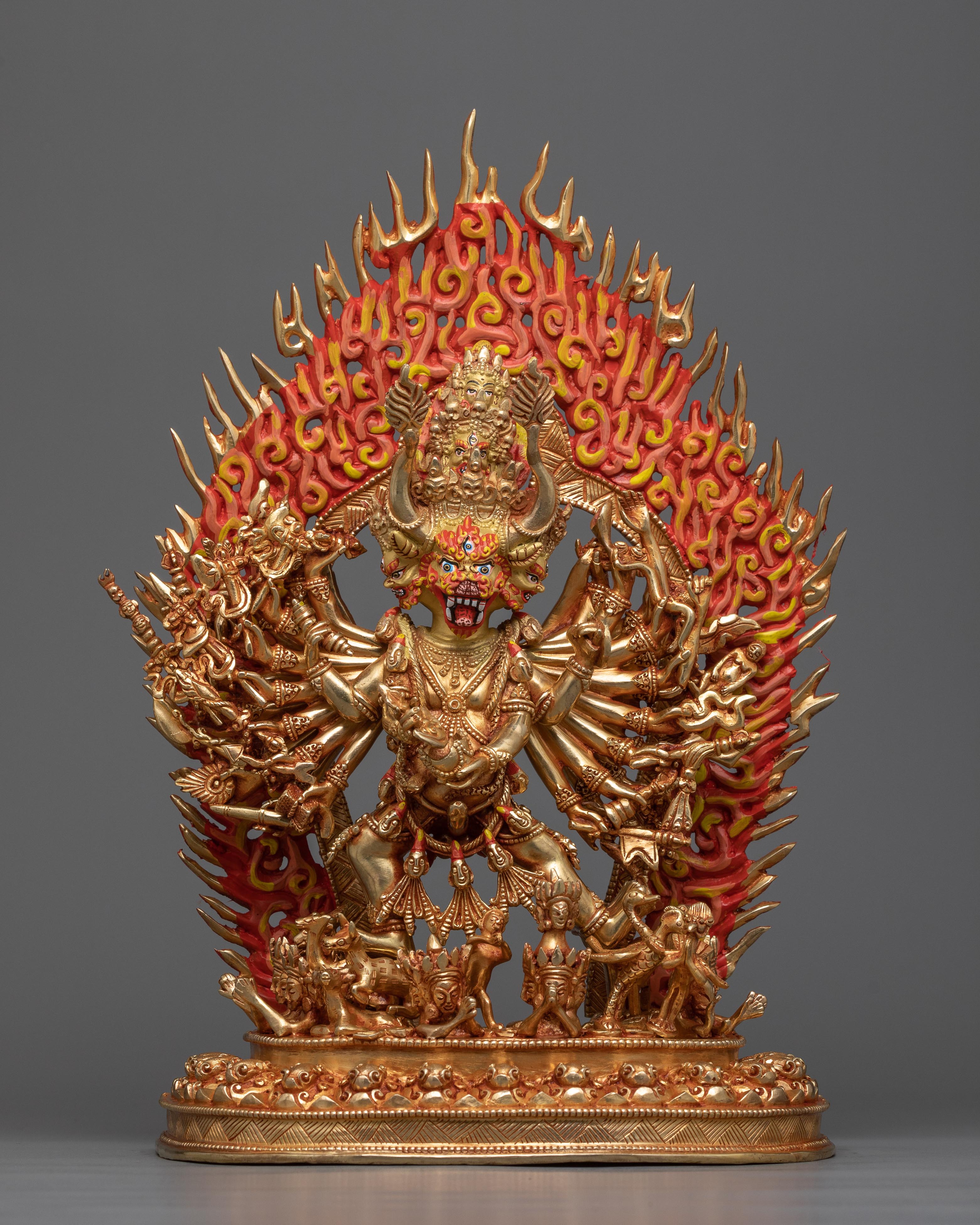 Yamantaka gilt statue