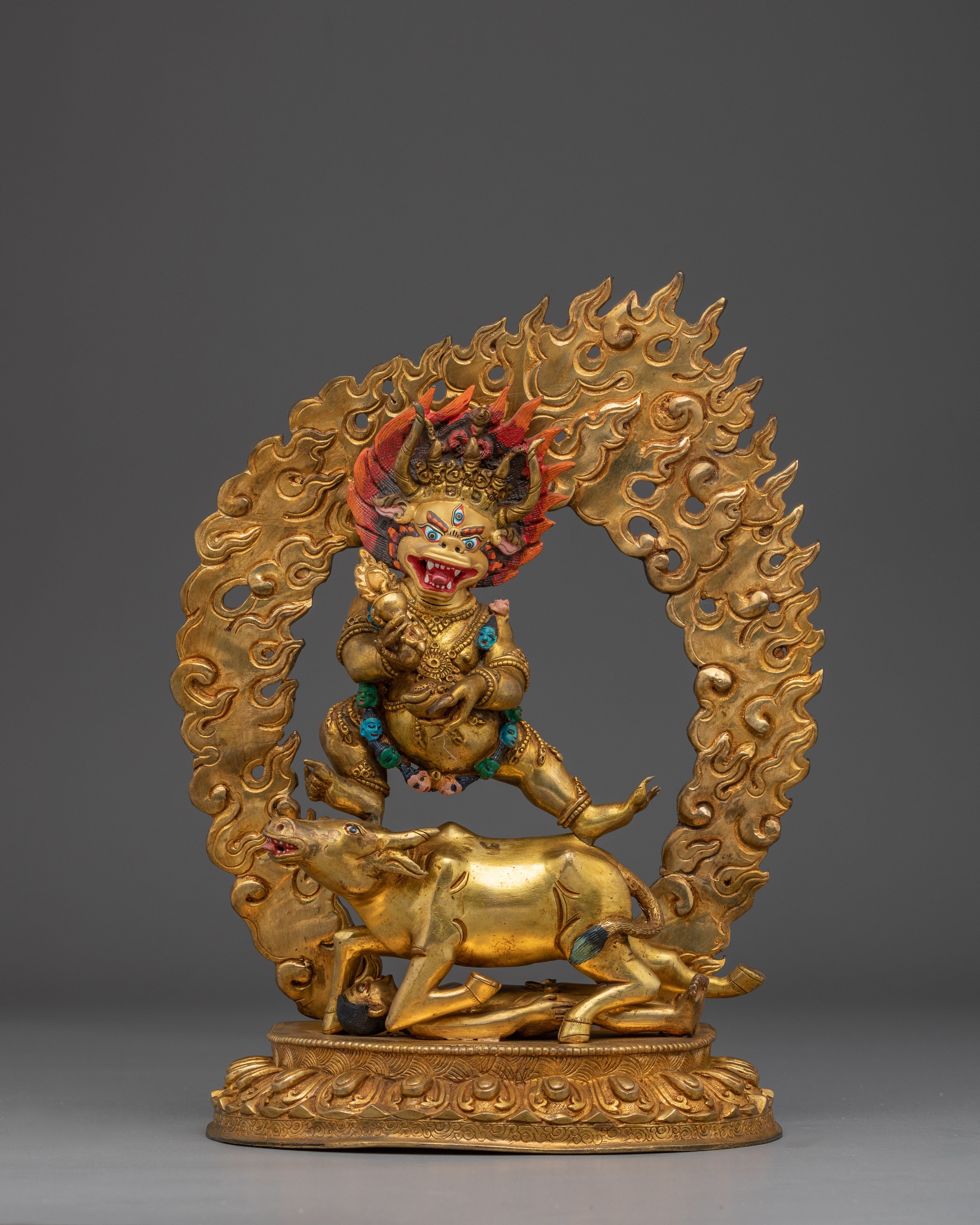 Gold Gilded Yamantaka Statue