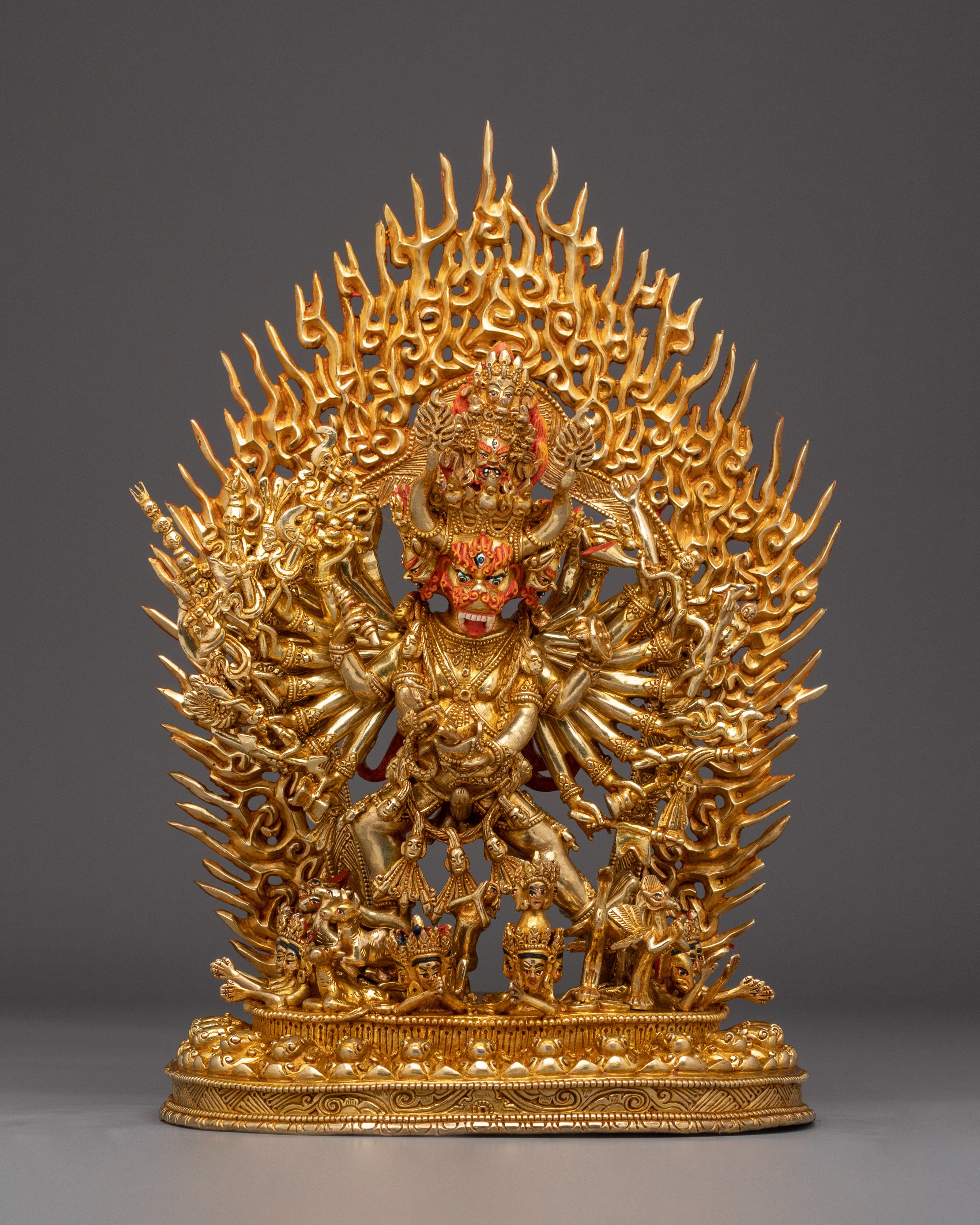 24K Gold Gilded Yamantaka Statue