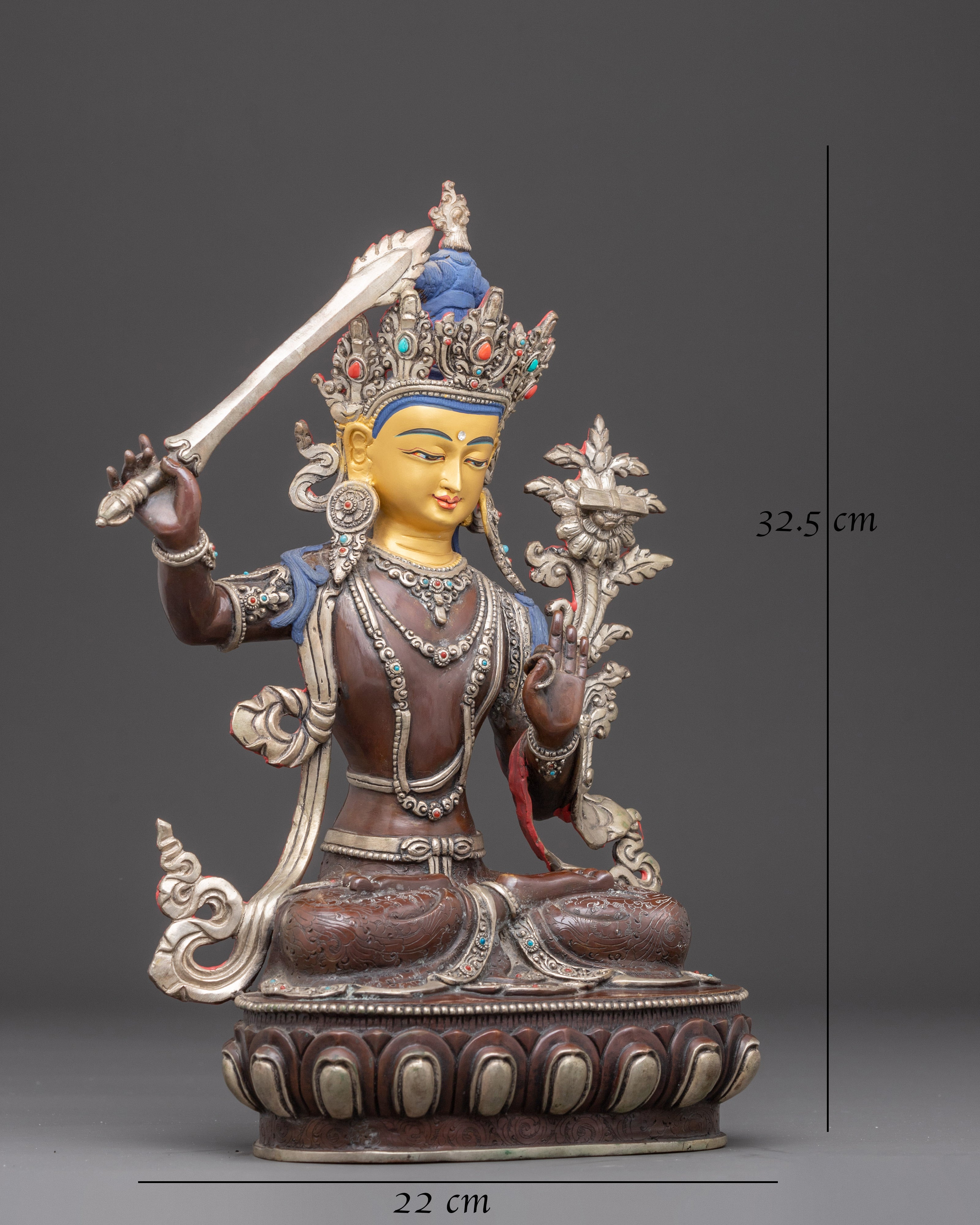 Himalayan Copper Statue of Manjushri