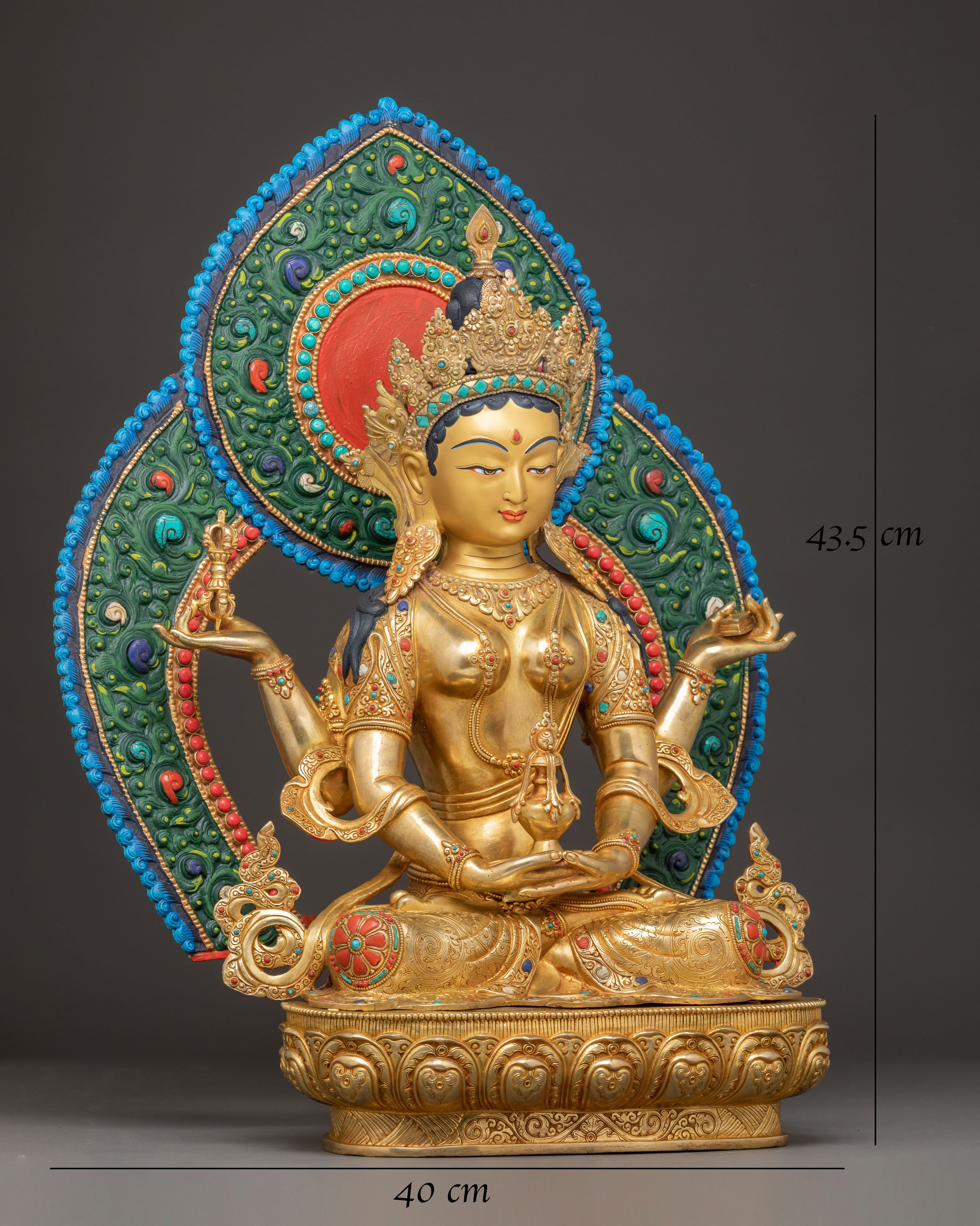 Handmade Prajna Paramita Statue | Copper Tibetan Goddess Sculpture