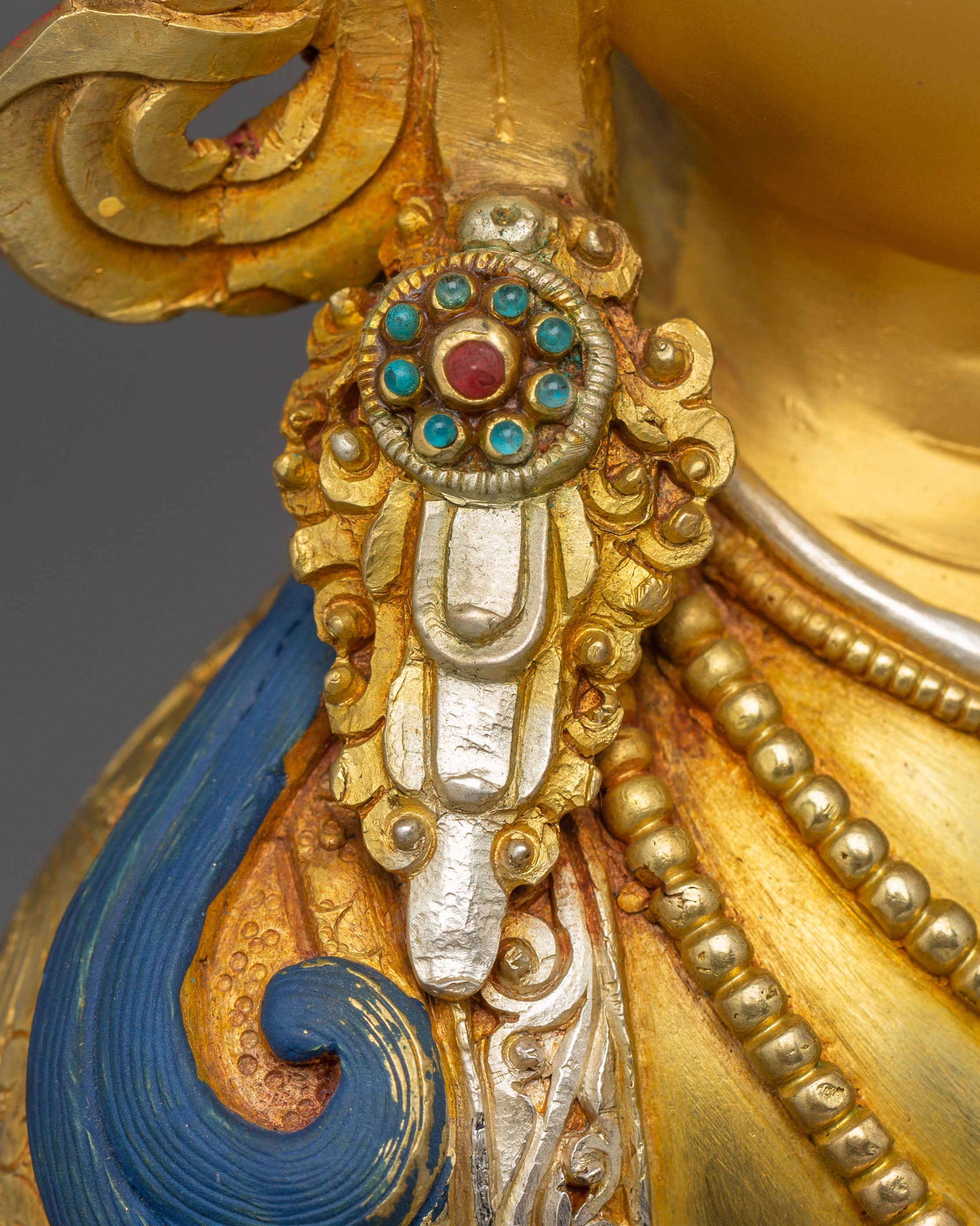 Sacred Golden Amitayus Statue: Handcrafted Tibetan Statue