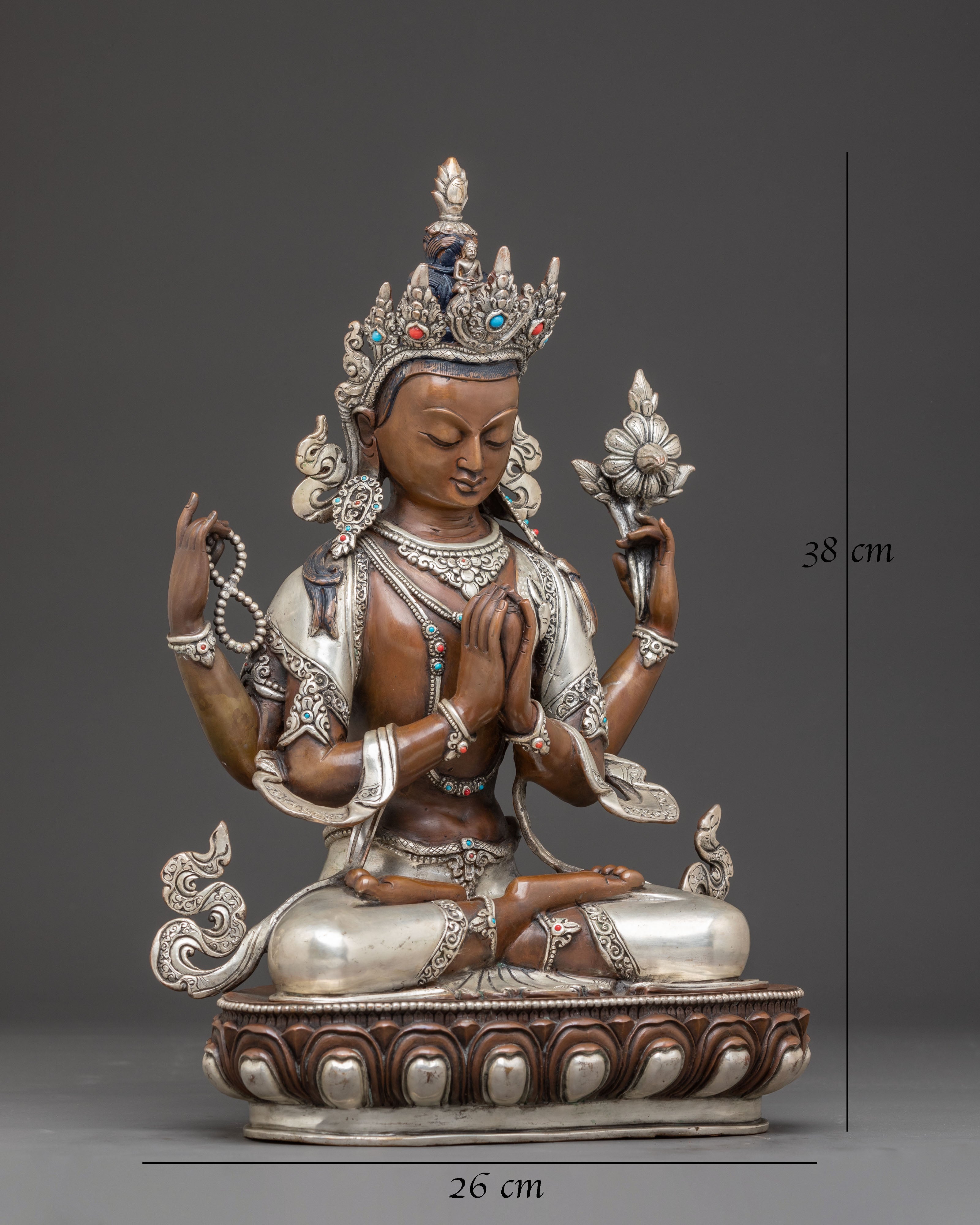 Chenrezig - The Compassionate Bodhisattva Statue | Tibetan Sculpture