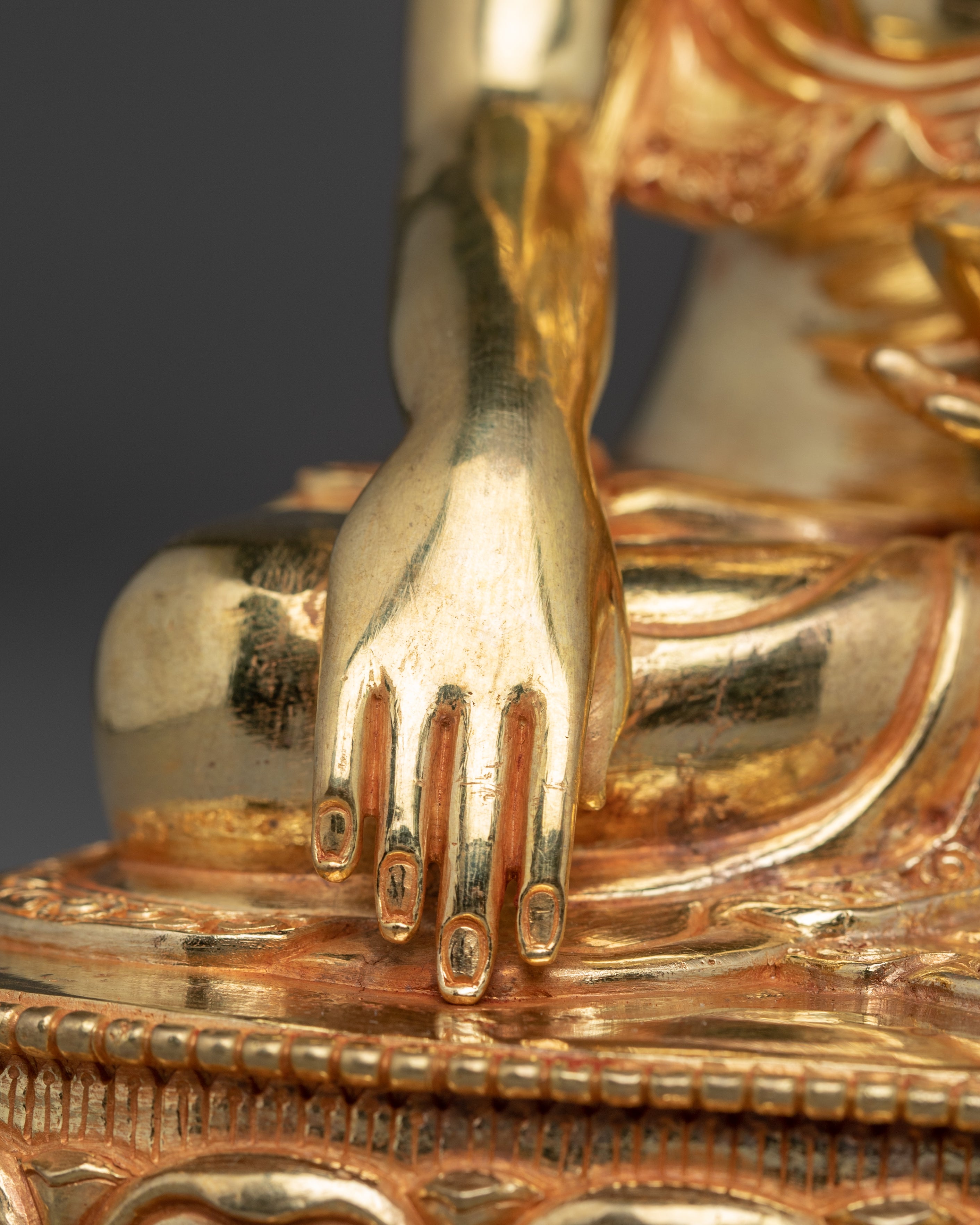 Tibetan Golden Shakyamuni Buddha Handmade Art | Himalayan Sculpture