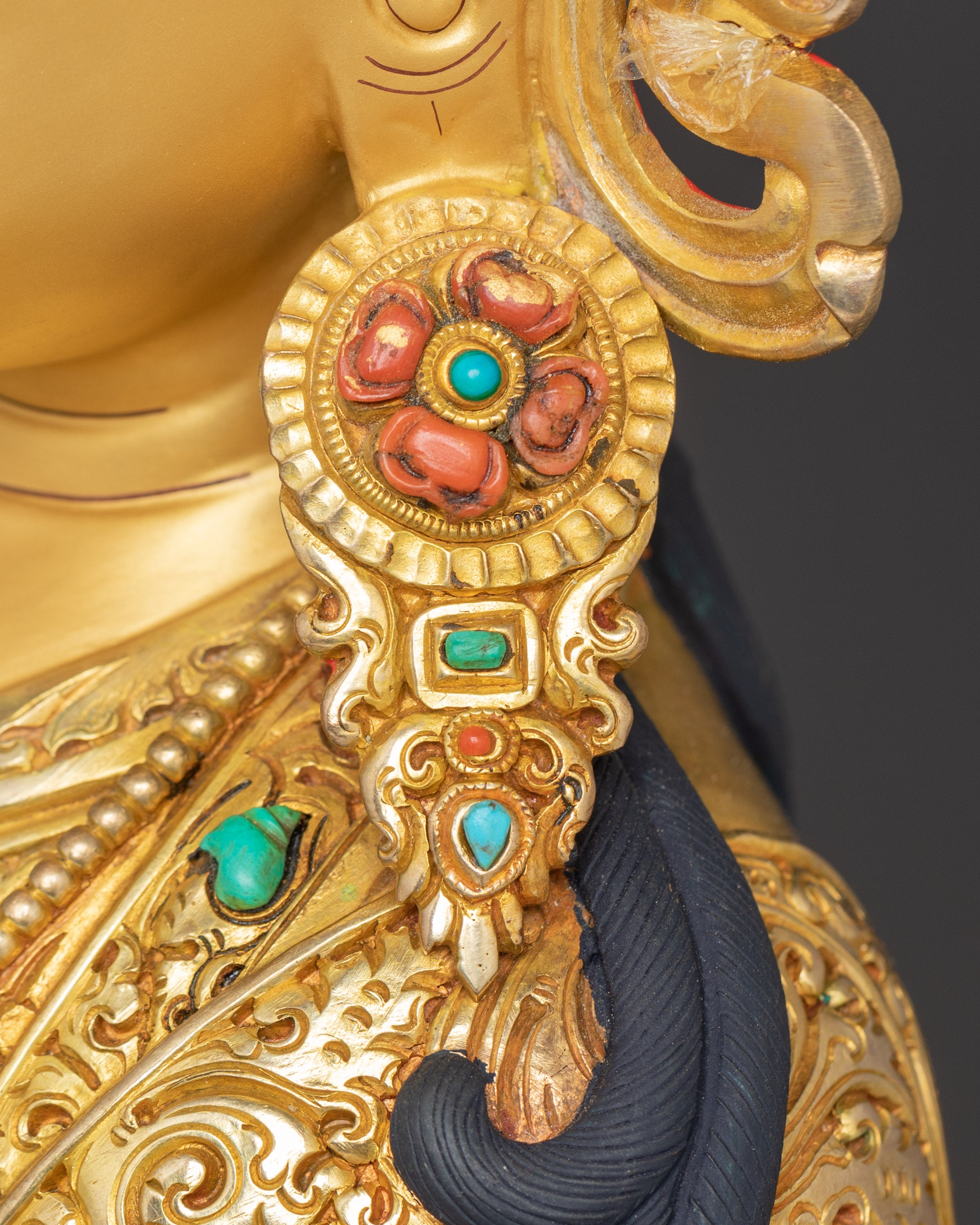 Handmade Golden Statue of Guru Padmasambhava | Tantric Master