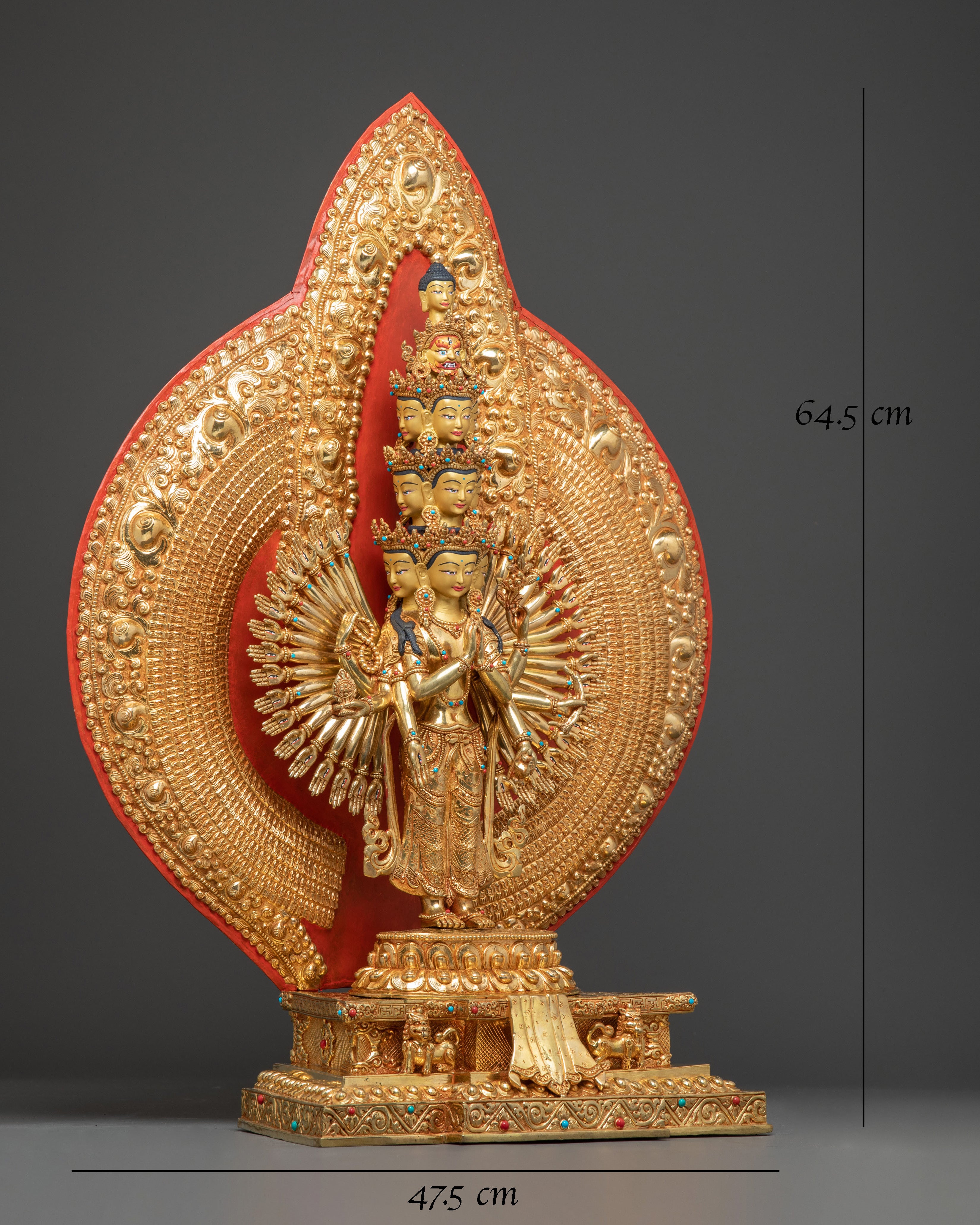 Handmade Compassionate 1000 Armed Chenrezig Statue | Tibetan Buddhist Art