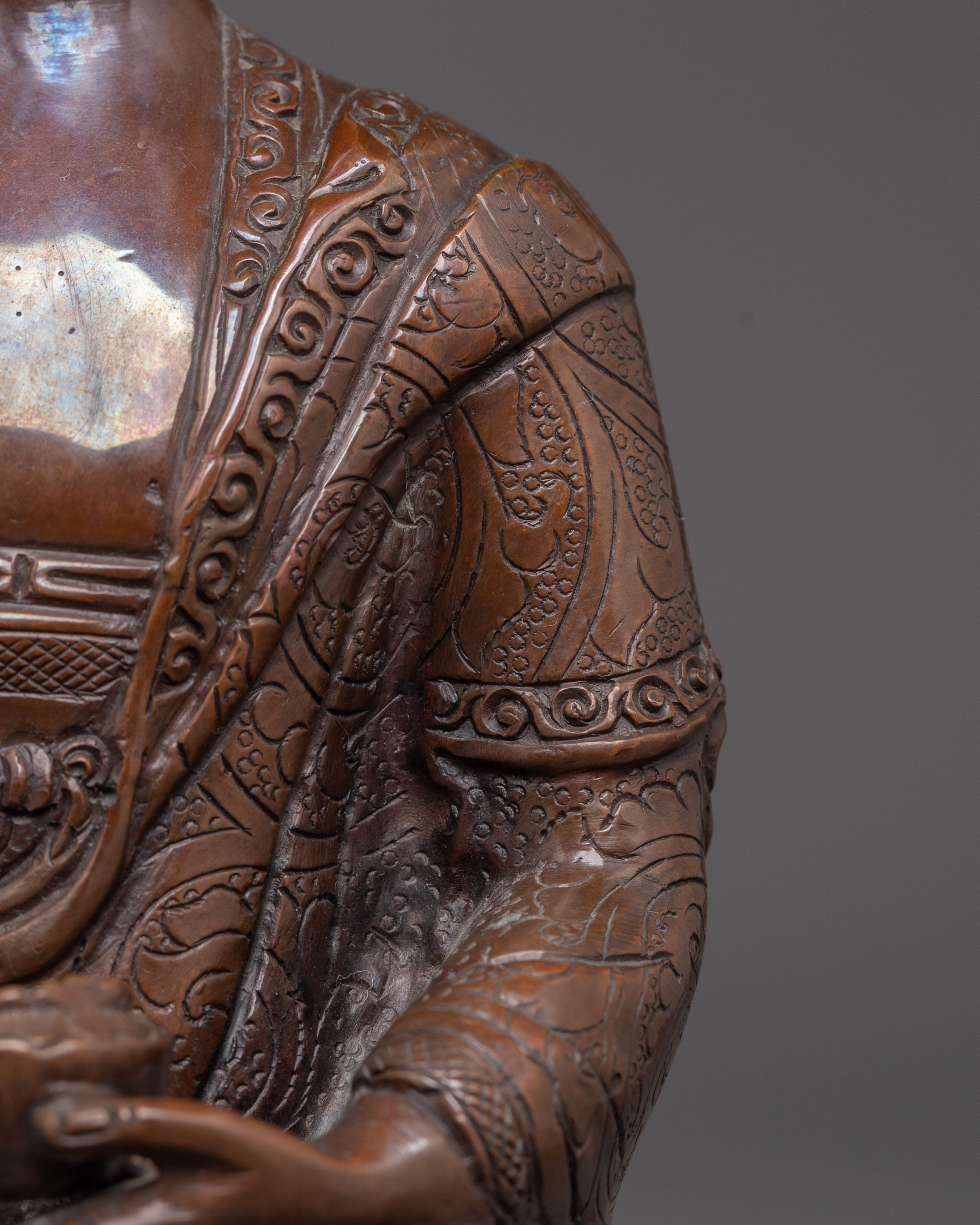 Handmade Ratnasambhava Copper Statue | Home Altar Decor