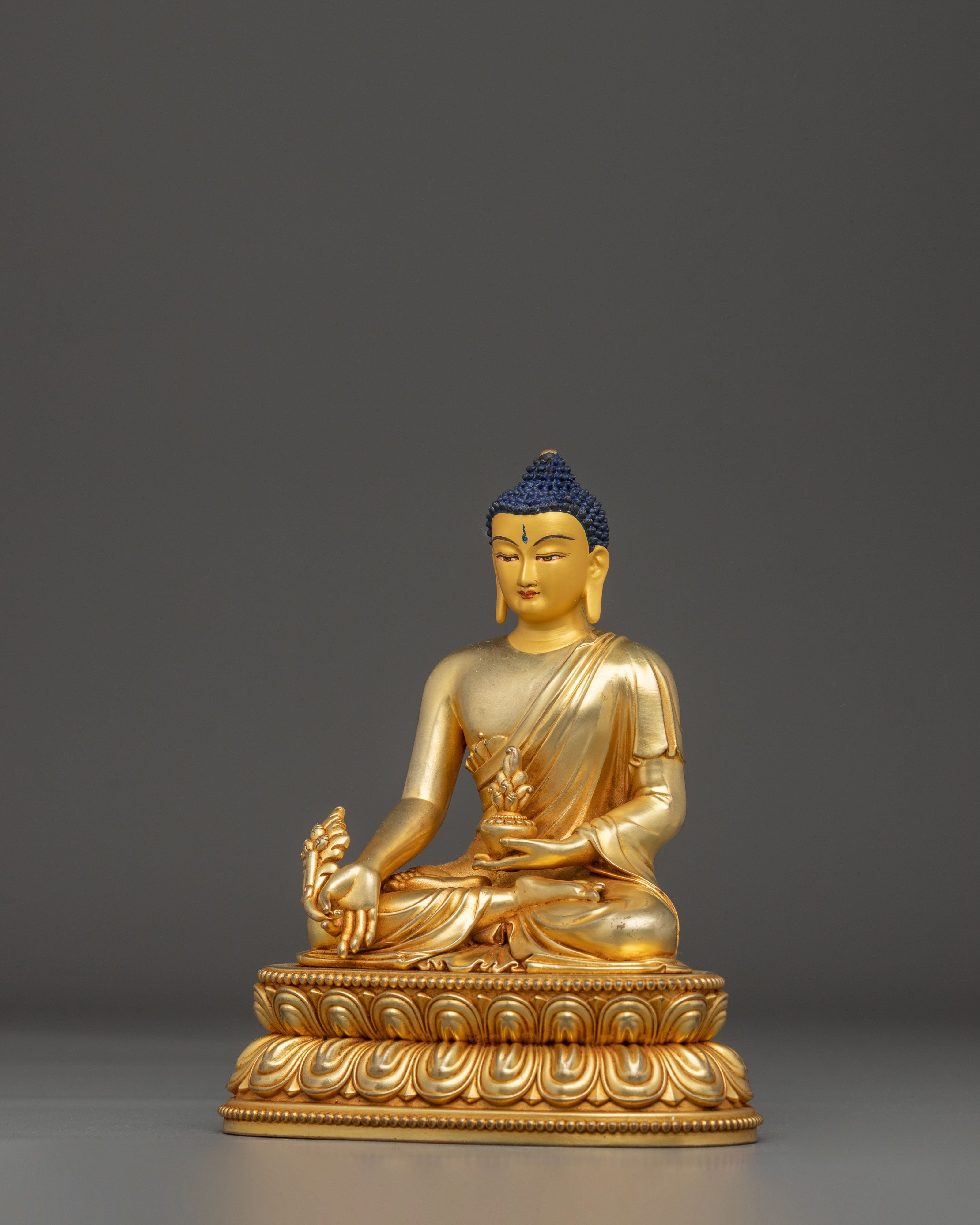 Medicine Buddha Statue for Spritual Healing | Gold Electro Plated Figurine