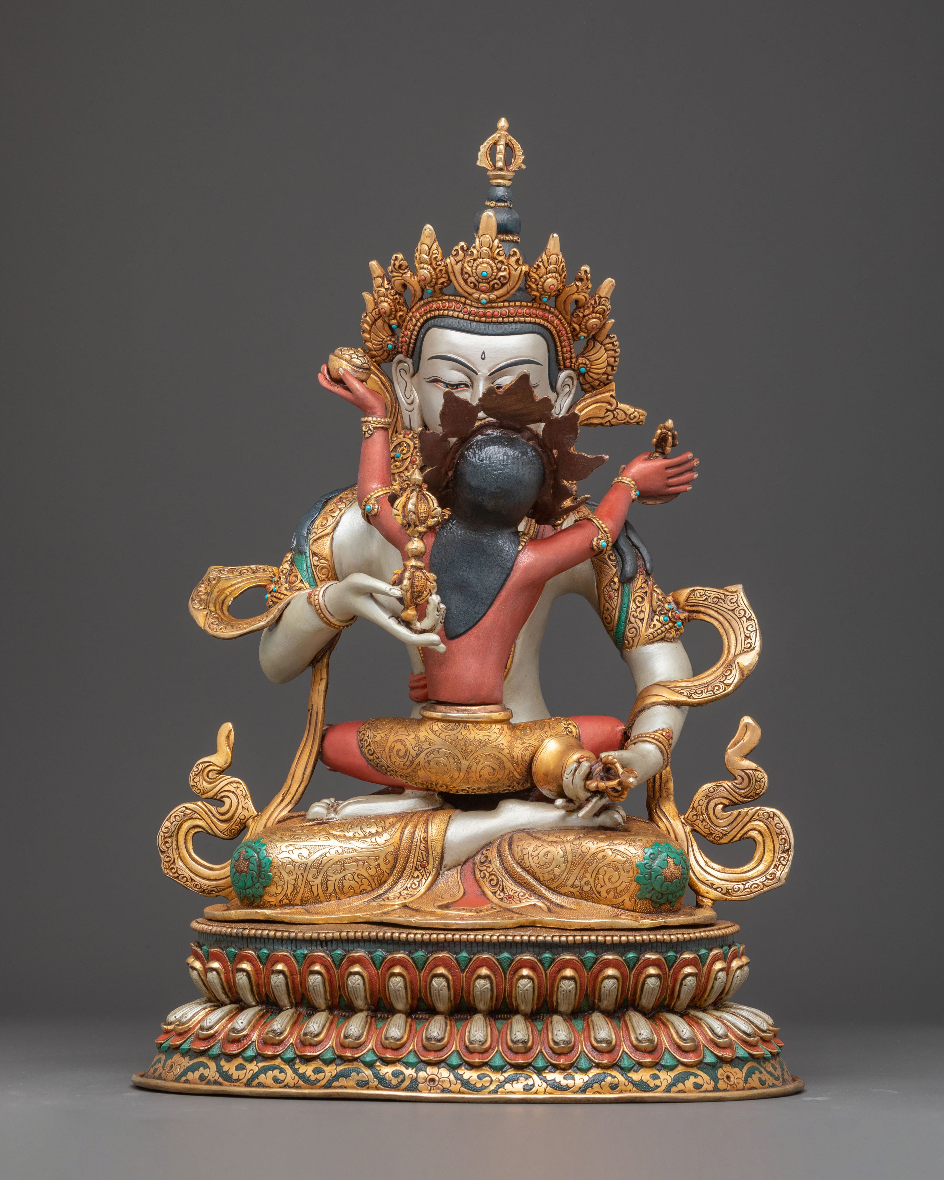Handcrafted Radiant Statue of Vajrasattva with Consort | Purification and Wisdom