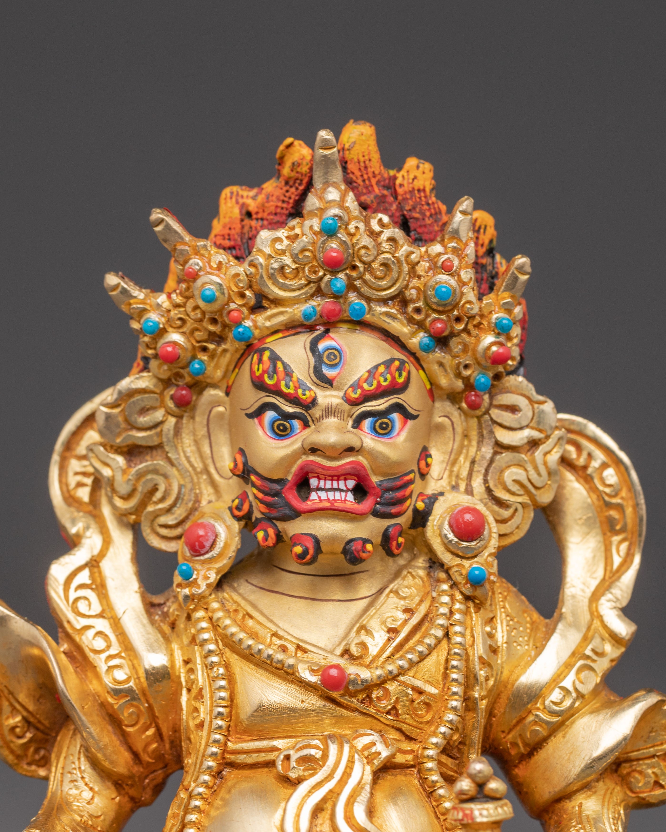 Golden Statue of Shanglon Dorje Dudul | Special Protector of the Tibetan Medical Tradition