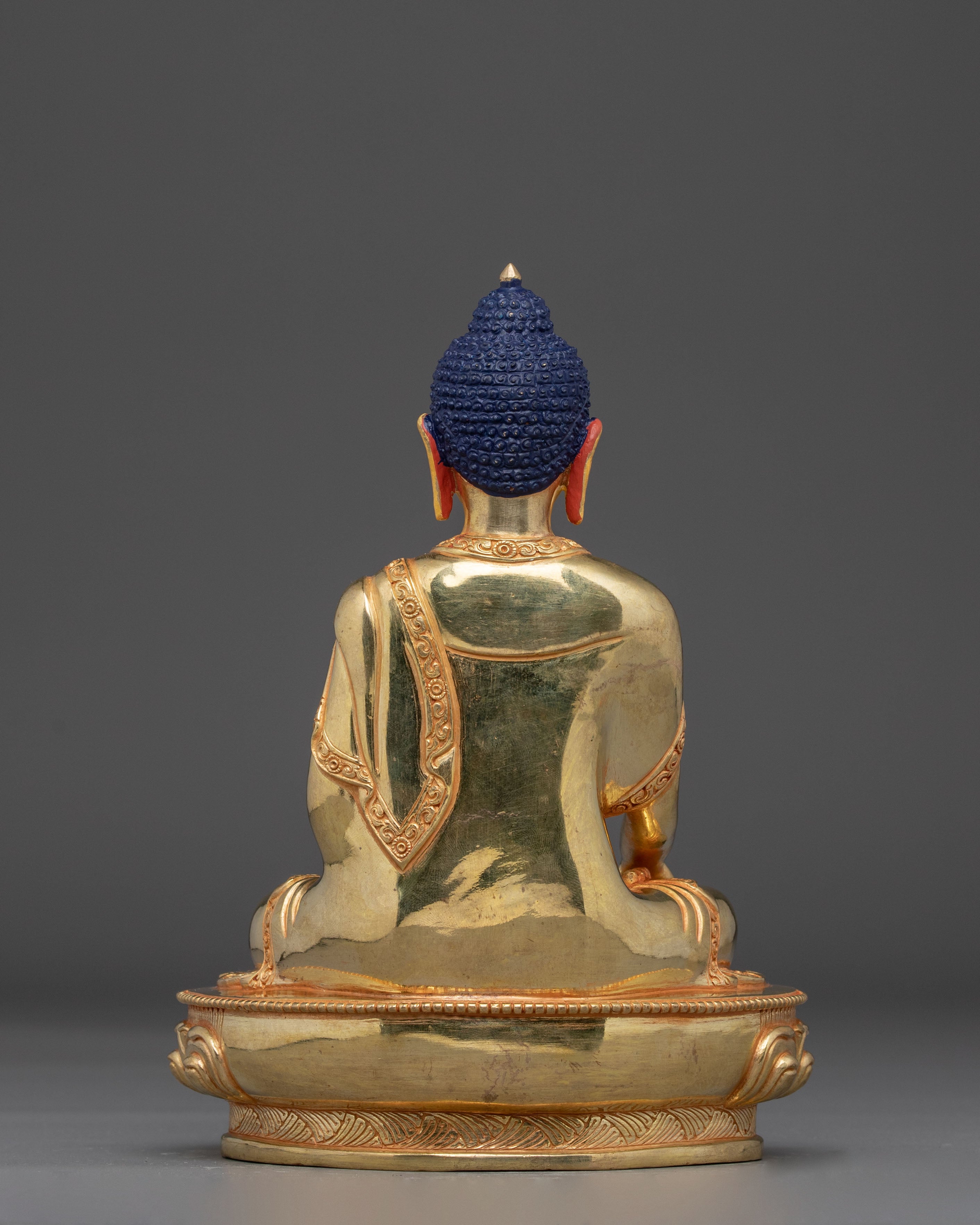 Tibetan Golden Shakyamuni Buddha Handmade Art | Himalayan Sculpture