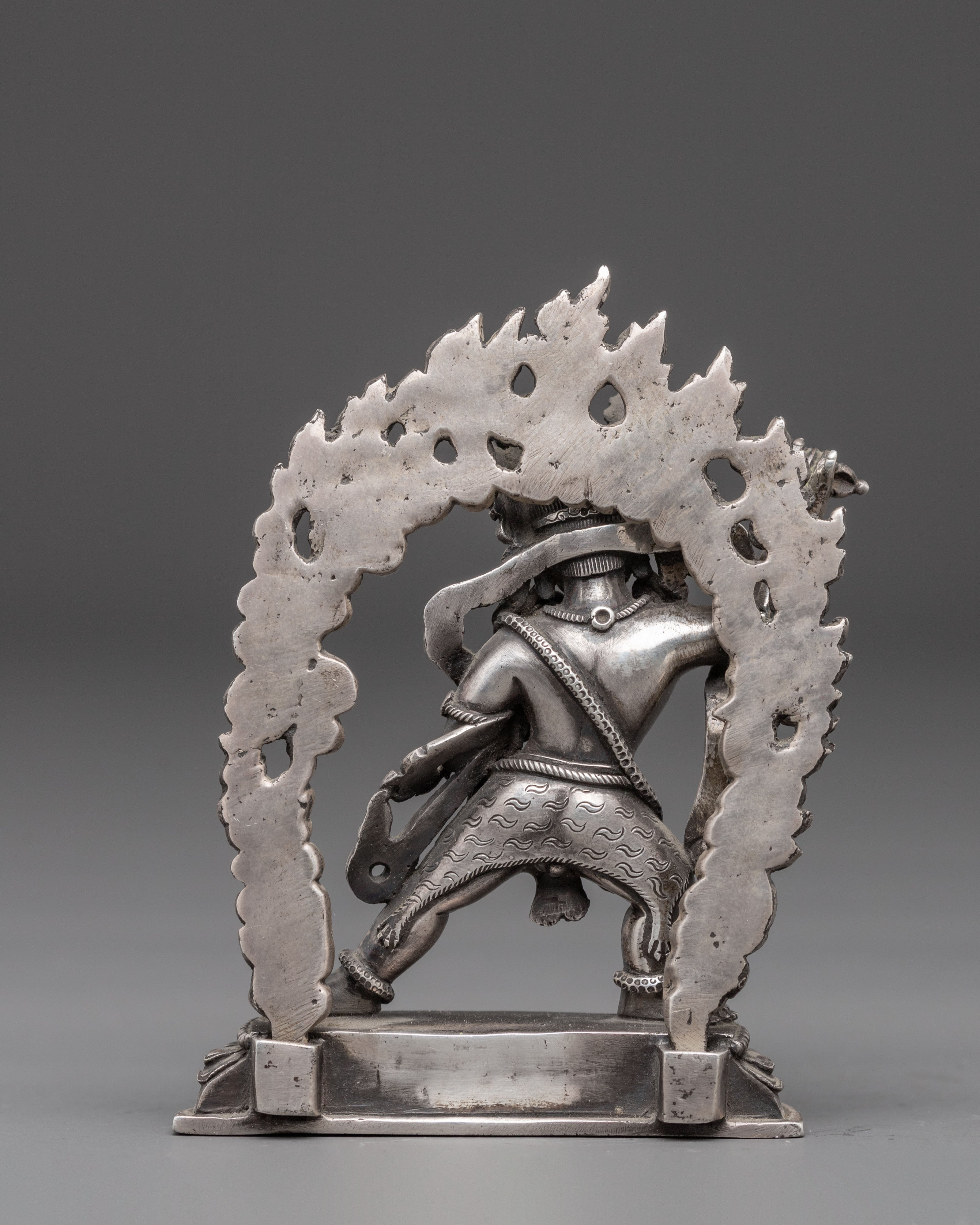Silver Statue of Vajrapani | Powerful Guardian Deity
