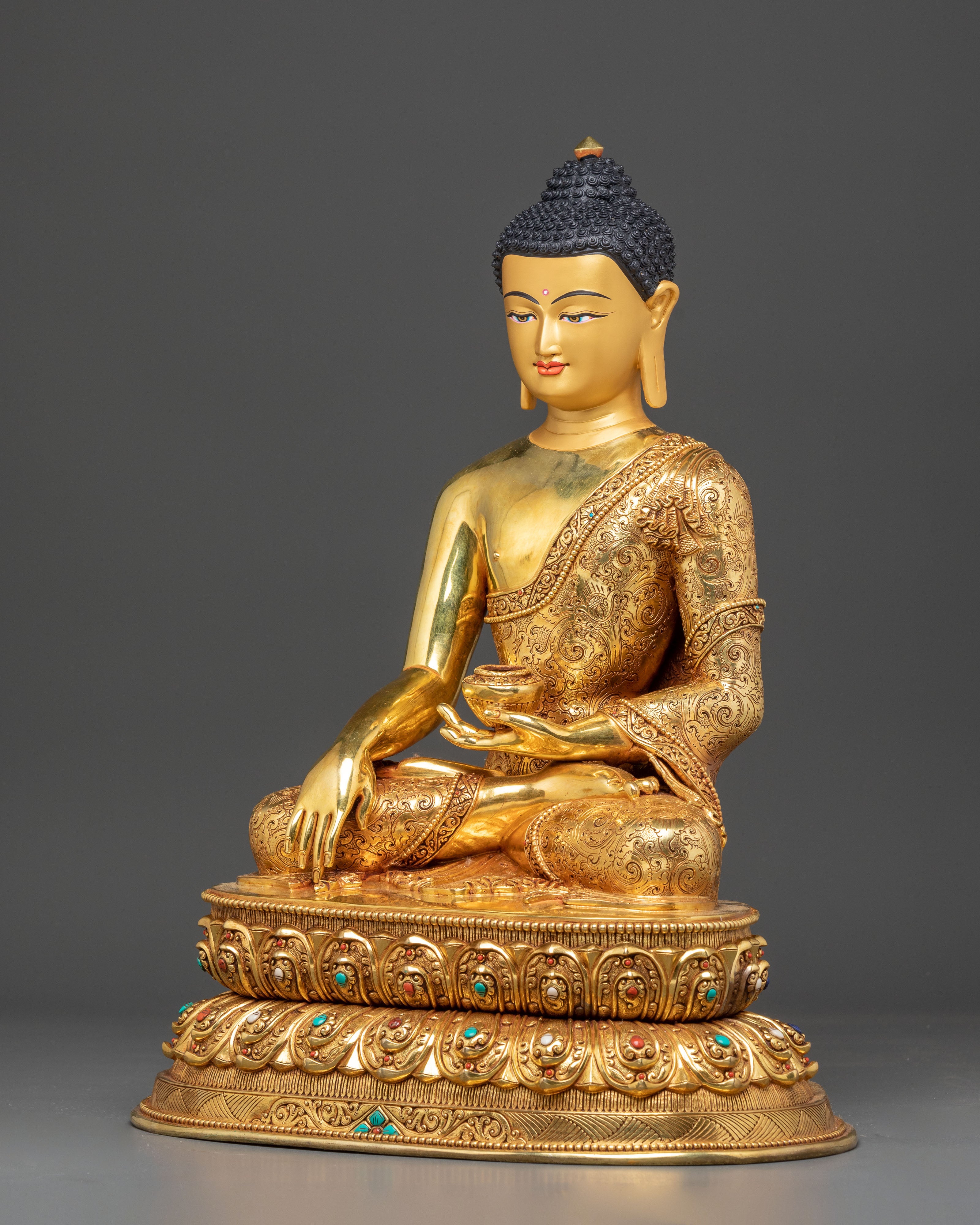 Himalayan Golden Shakyamuni Buddha Handmade Art | Historical Buddha