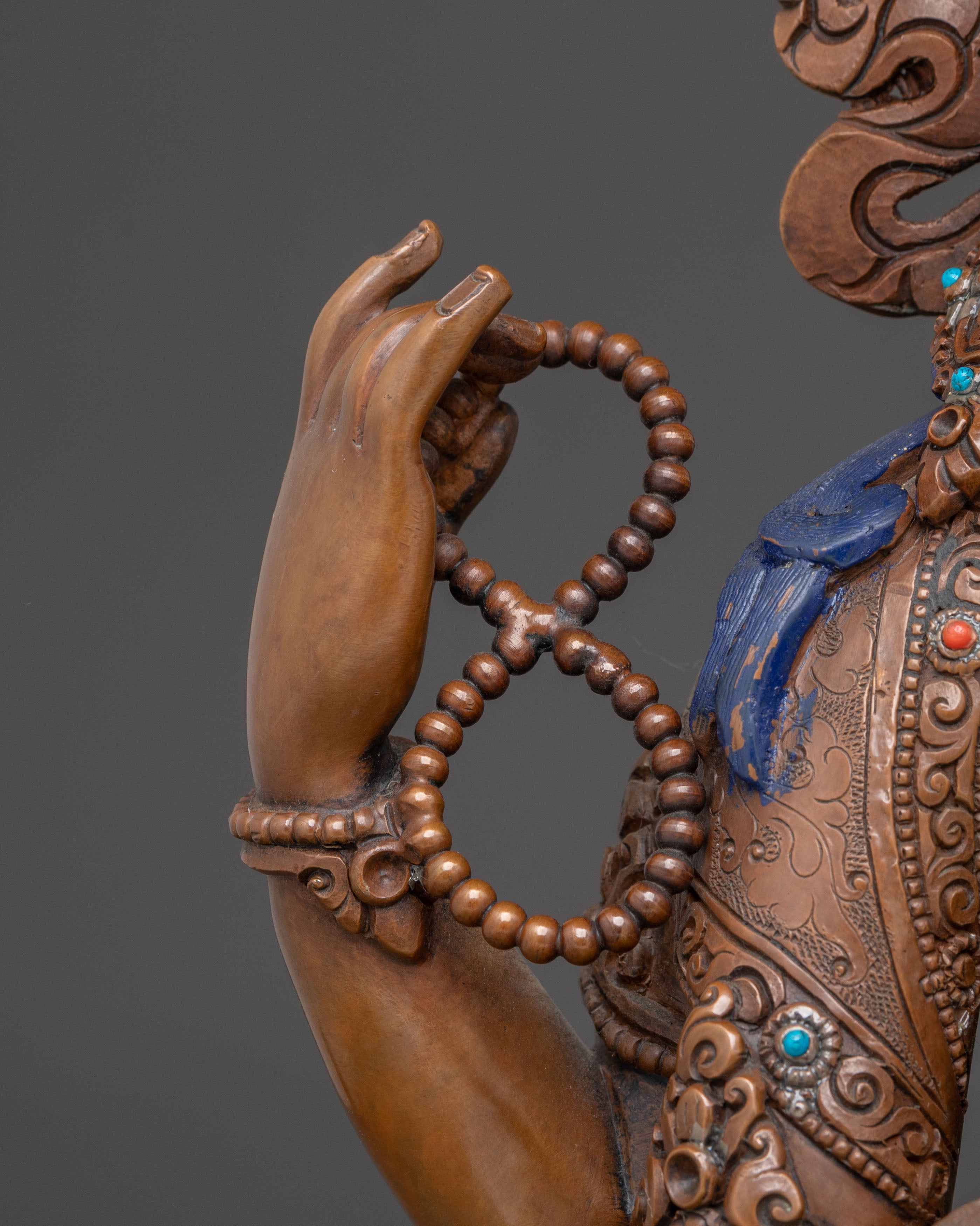 Oxidized Handmade Statue of Bodhisattva Chenrezig | Guardian of Compassion