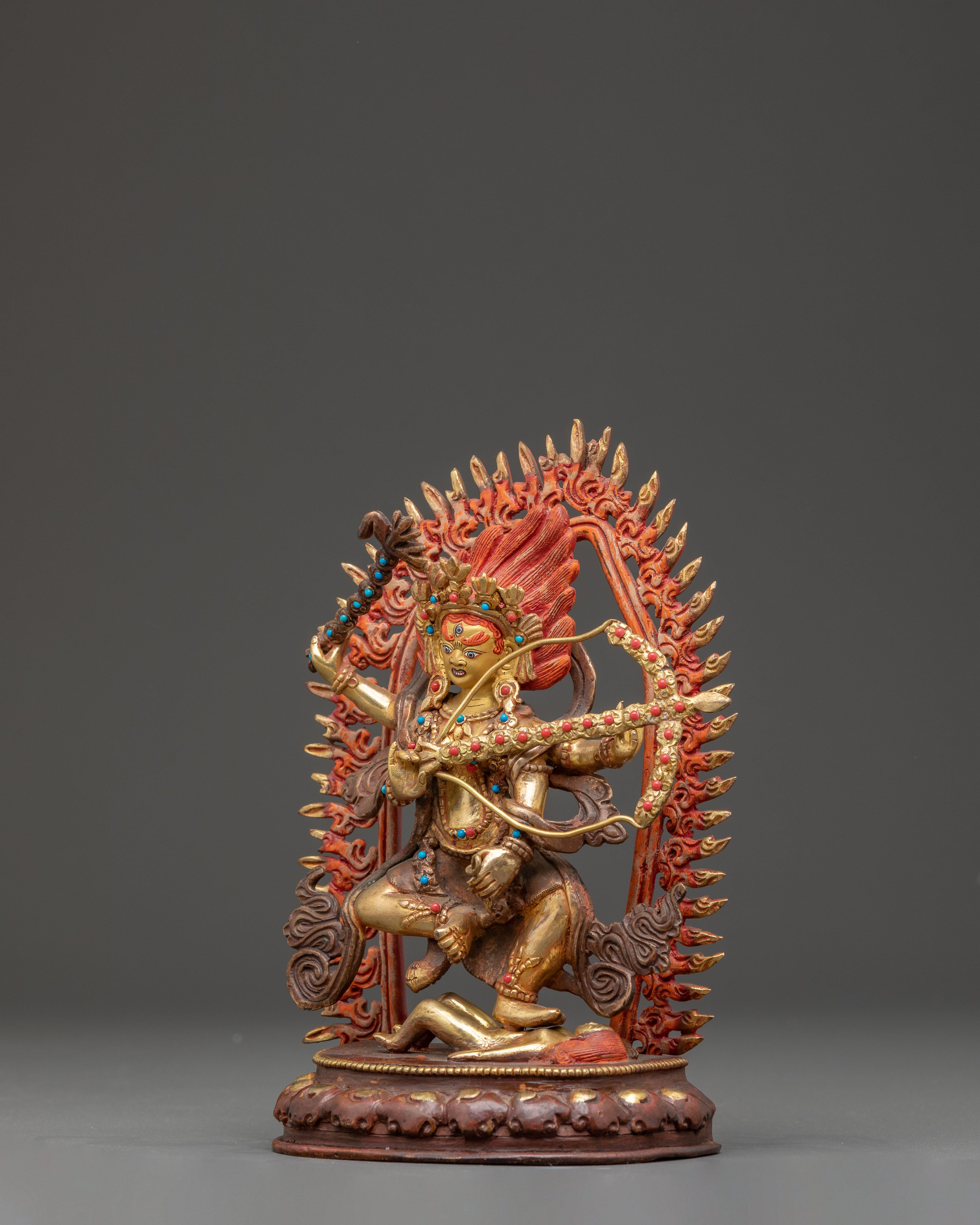 Handmade Kurukulla Golden Statue | Tantric Goddess of Attraction